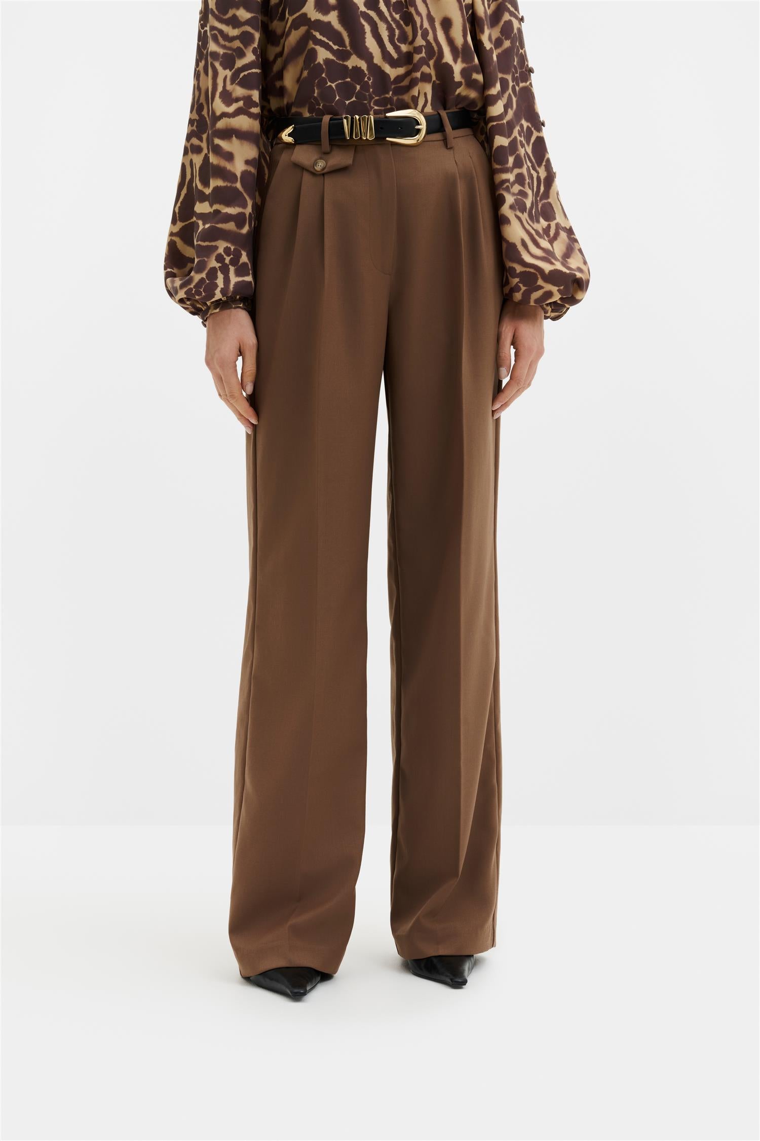 Yana Tailored Wide Pants Camel
