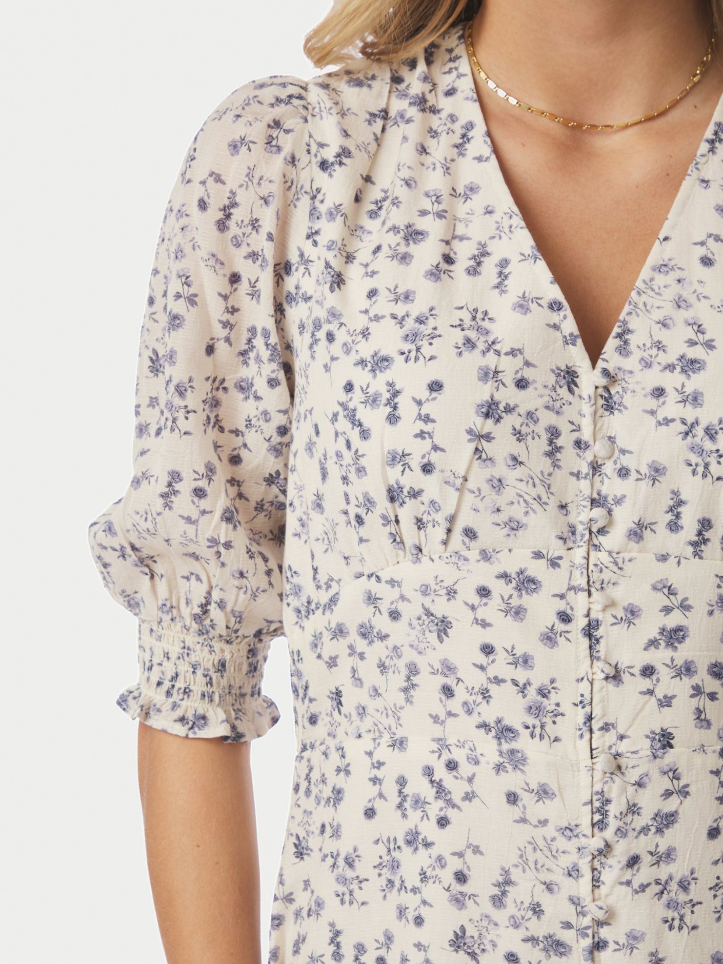 Valley Structure Flower Dress Off White