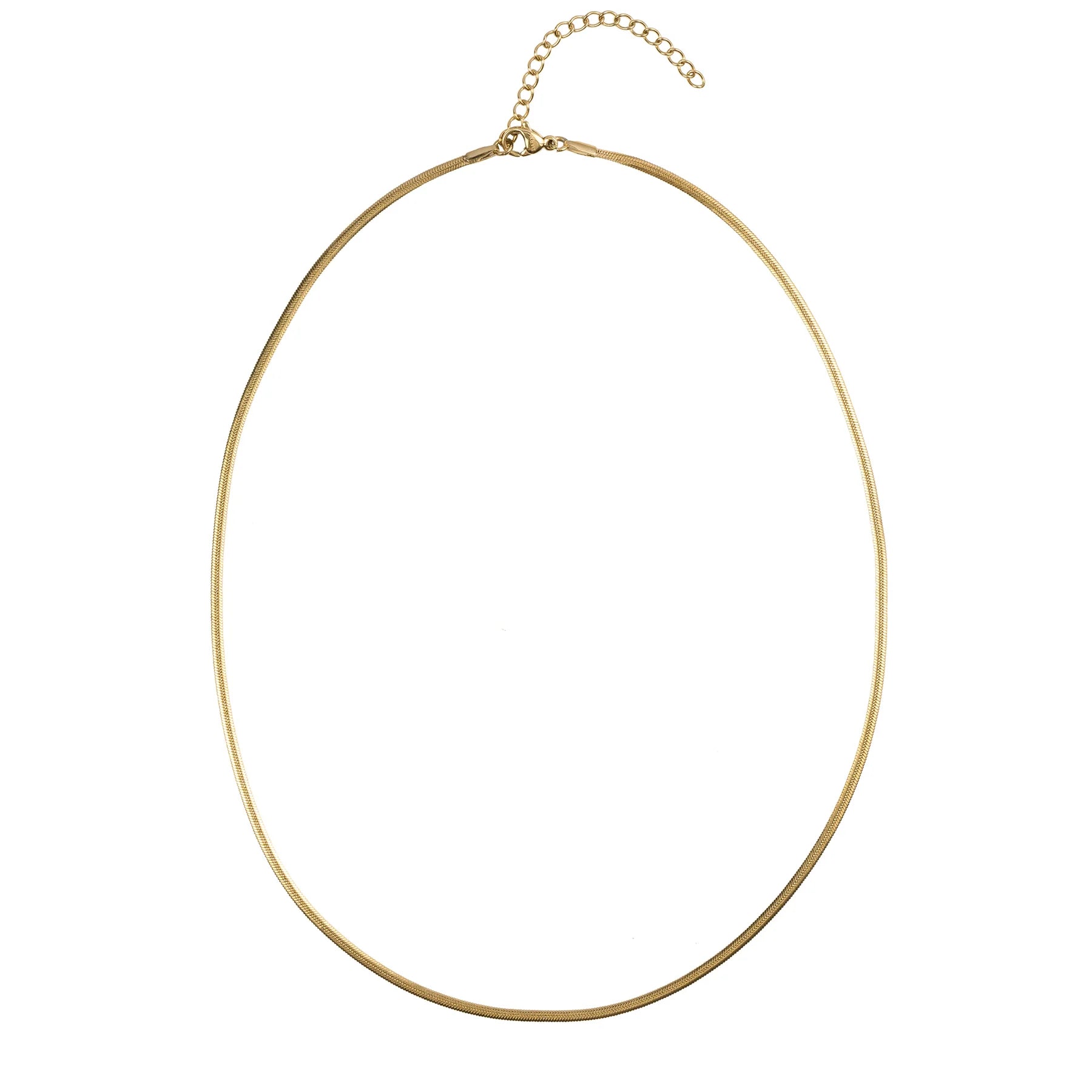 Snake Chain Necklace Extra Thin 45cm Gold