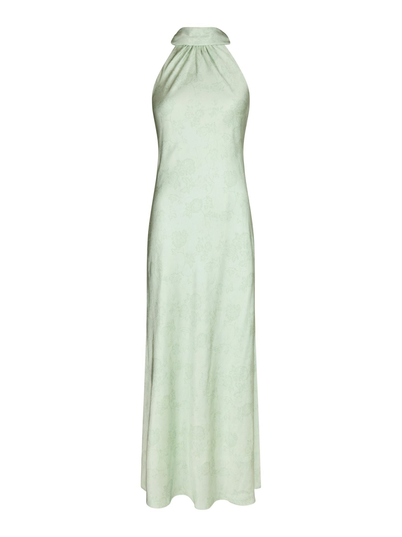 Fiona Pattern Satin Dress Light Green