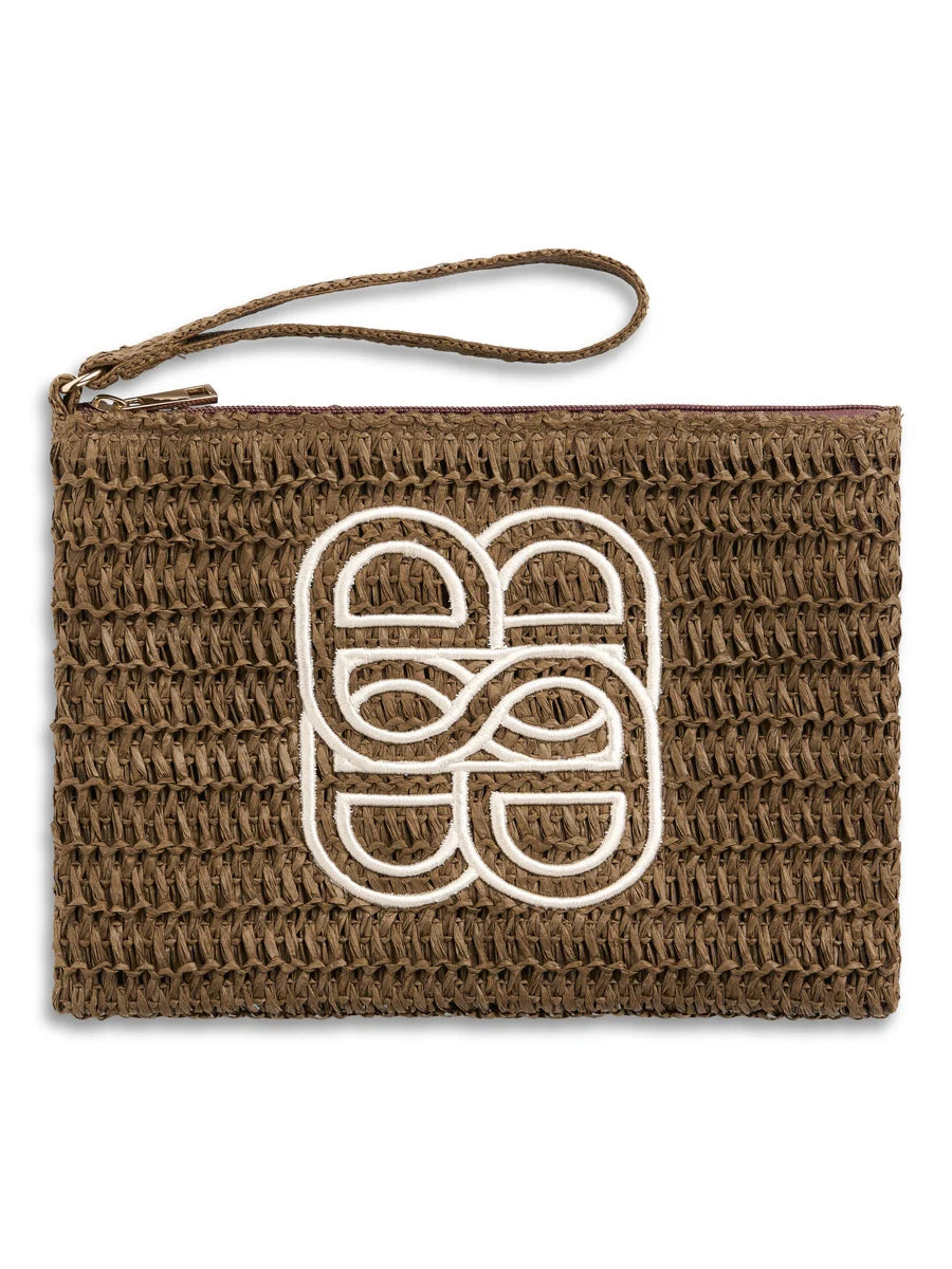 Mim strå clutch brun