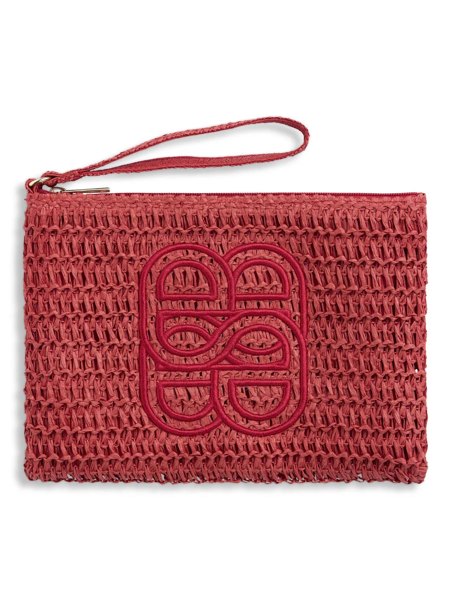 Mim straw clutch rød