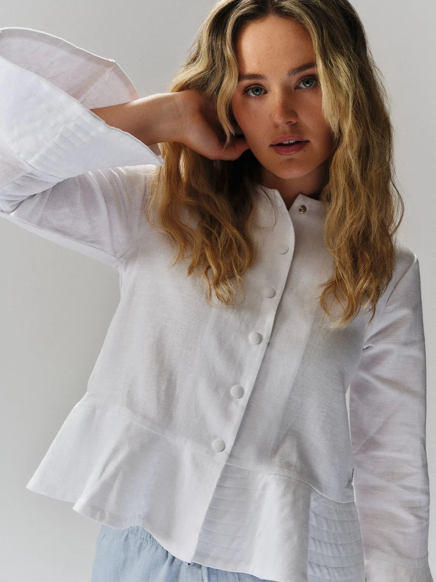 Maren Linen Jacket White