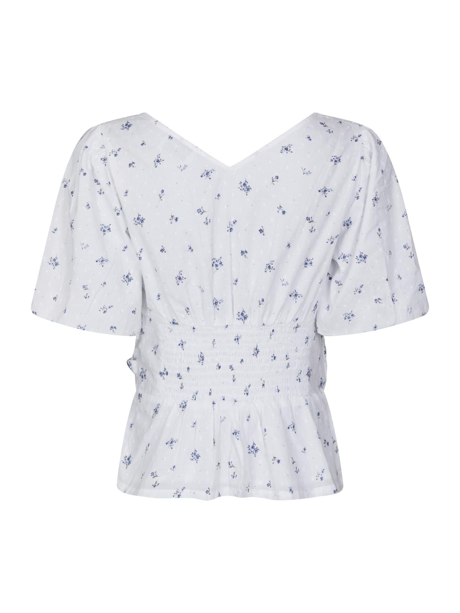 Sapura Flower Dobby Blouse Blue Flower