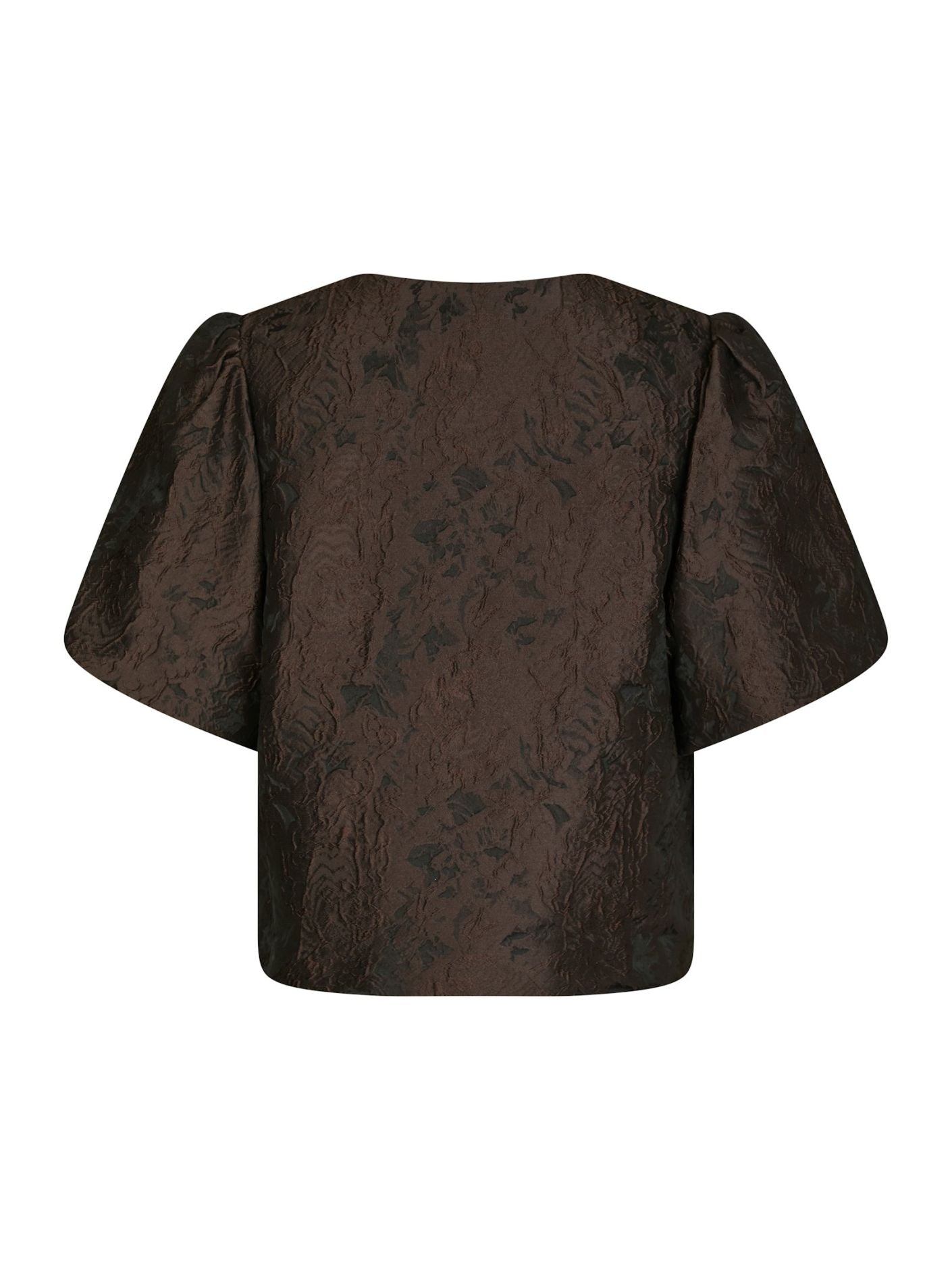 Aisa Brocade Blouse Dark Brown