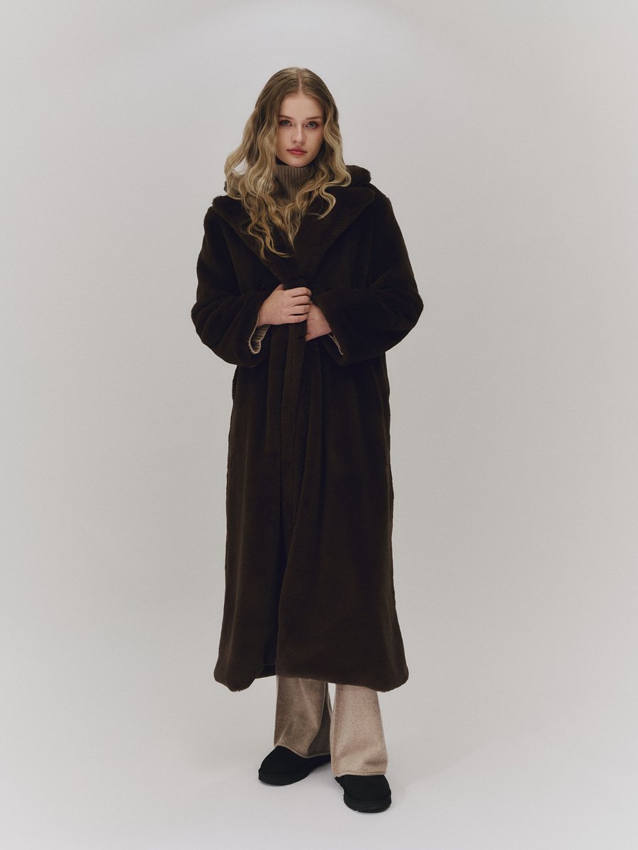 Talea Fake Fur Jacket Dark Brown