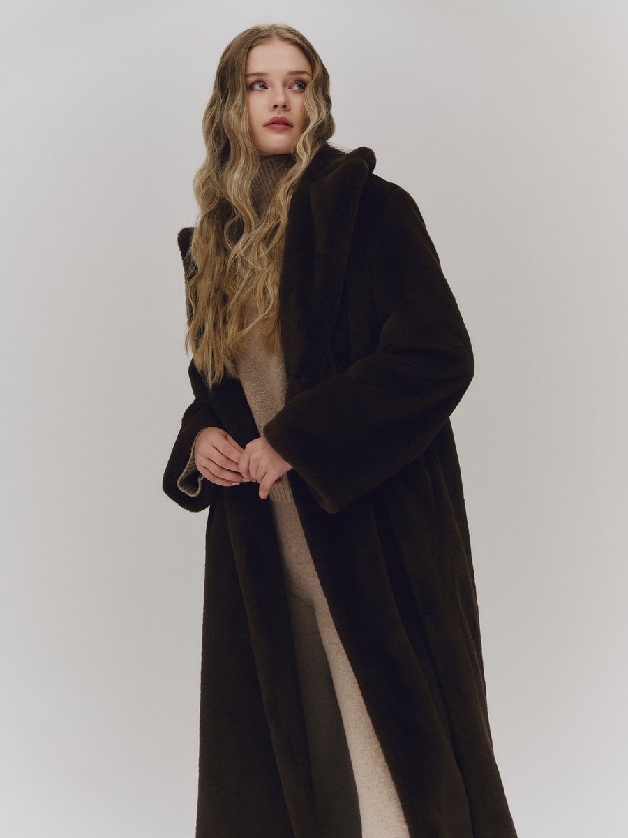Talea Fake Fur Jacket Dark Brown