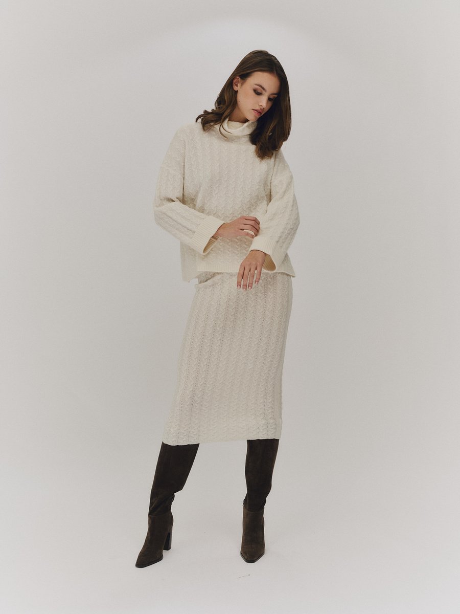 Valencia Merino Skirt Cream