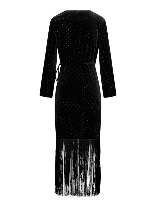 Stine Stud Velour Dress Black