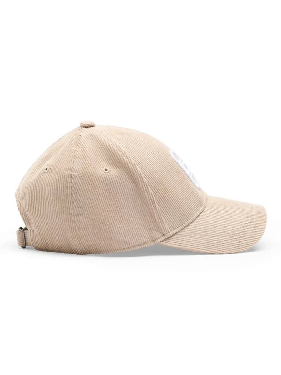 Philly Cord Cap Beige With White Monogram