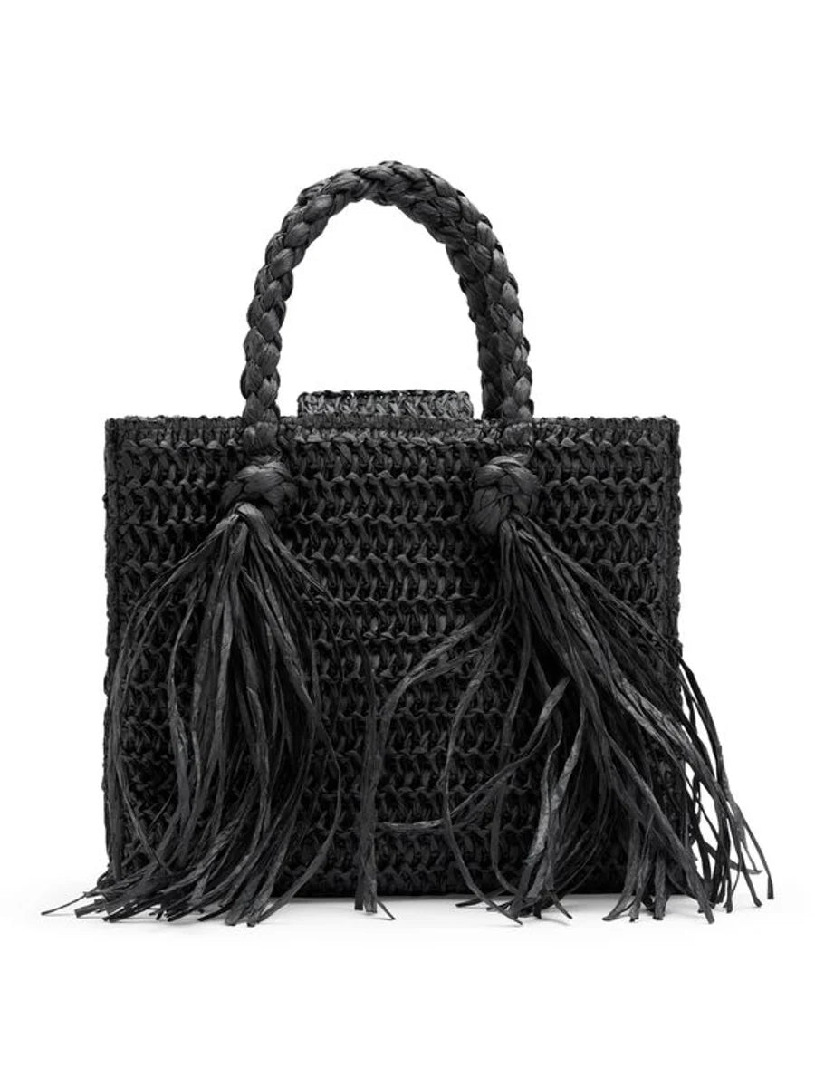 Sigrid Straw Bag Black
