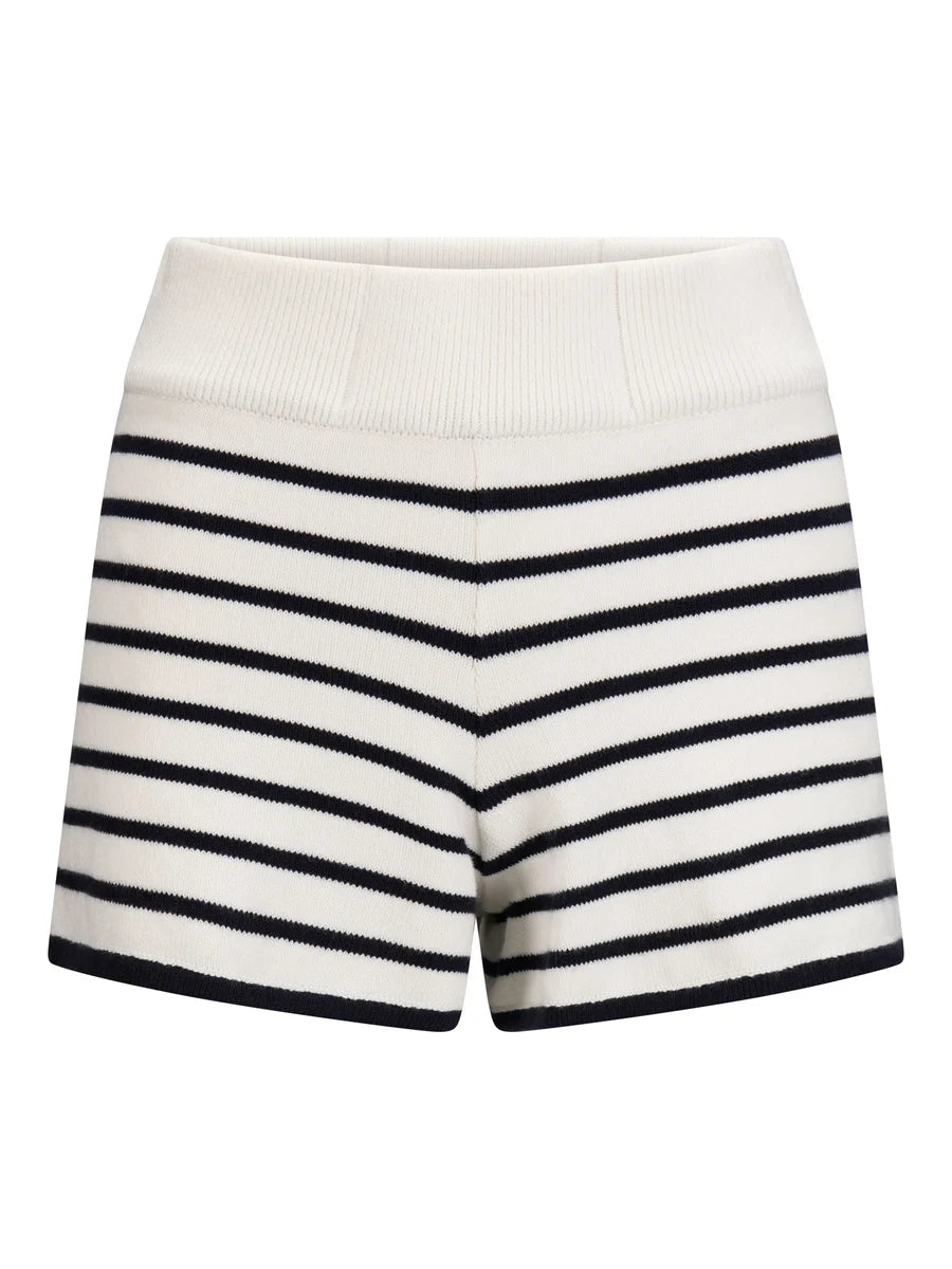Mari Cotton Shorts Hvit Med Marineblå Striper