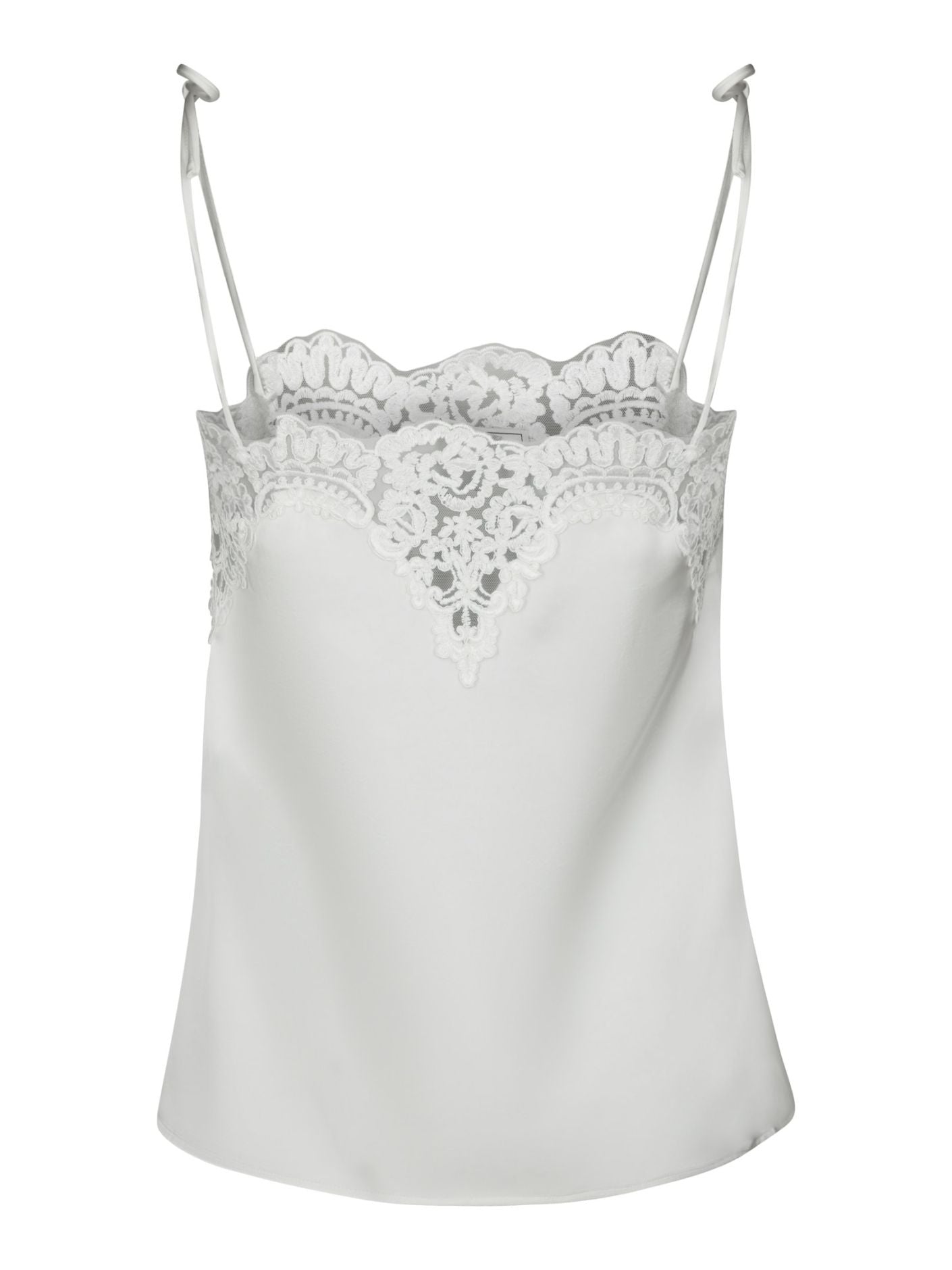 Kaela Heavy Sateen Lace Top Pearl