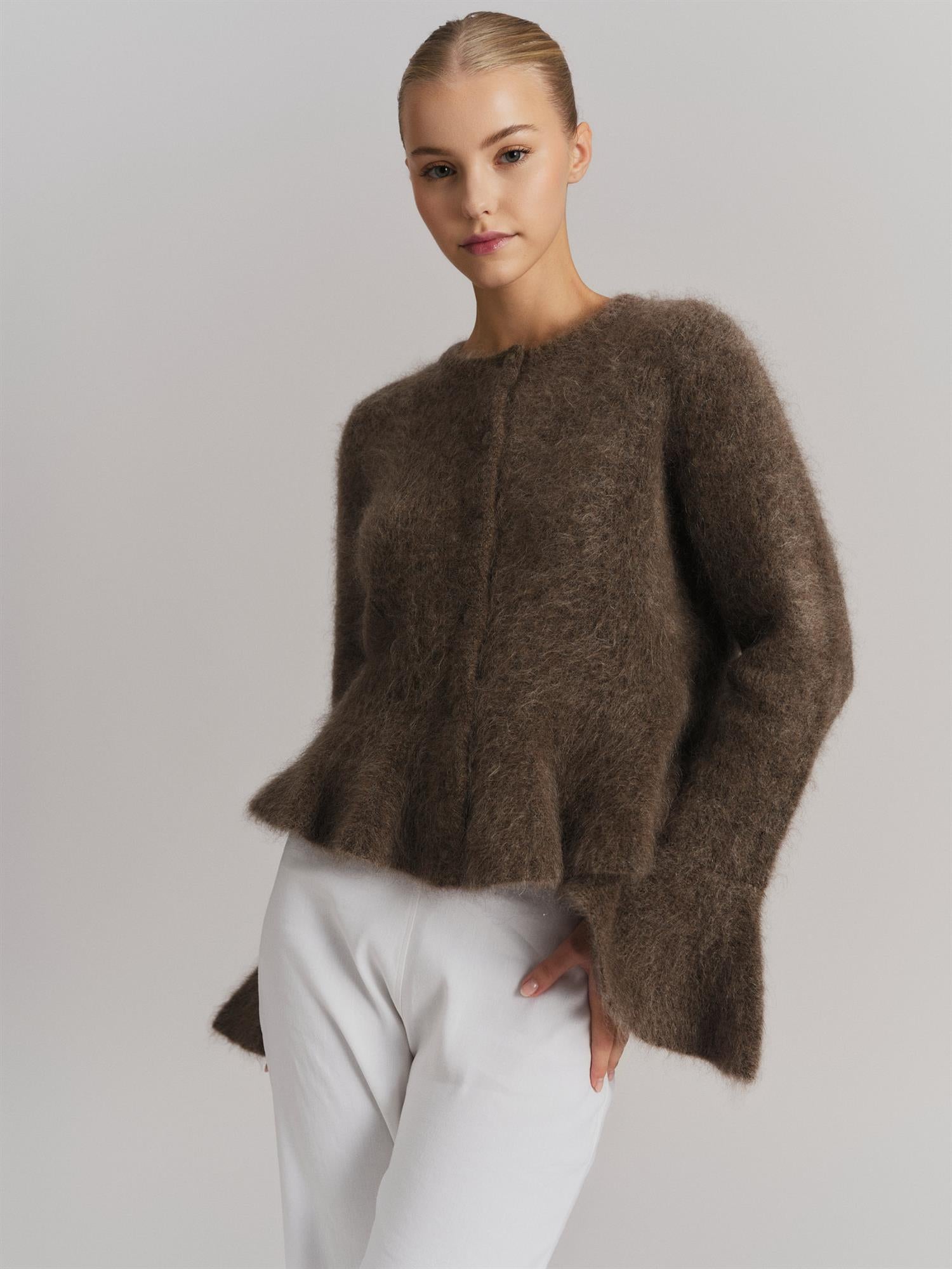 Maren chunky cardigan brun