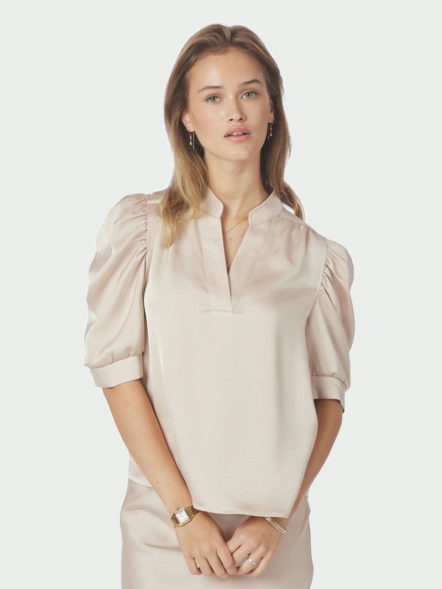 Roella Heavy Sateen Blouse Champagne
