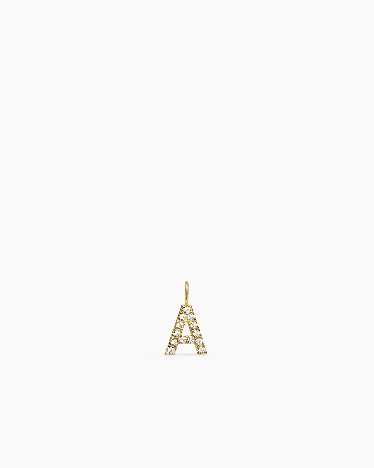 Stone Letter Charm S Gold