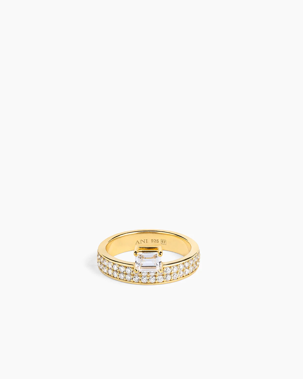 Double Sopra Pave Ring Gold