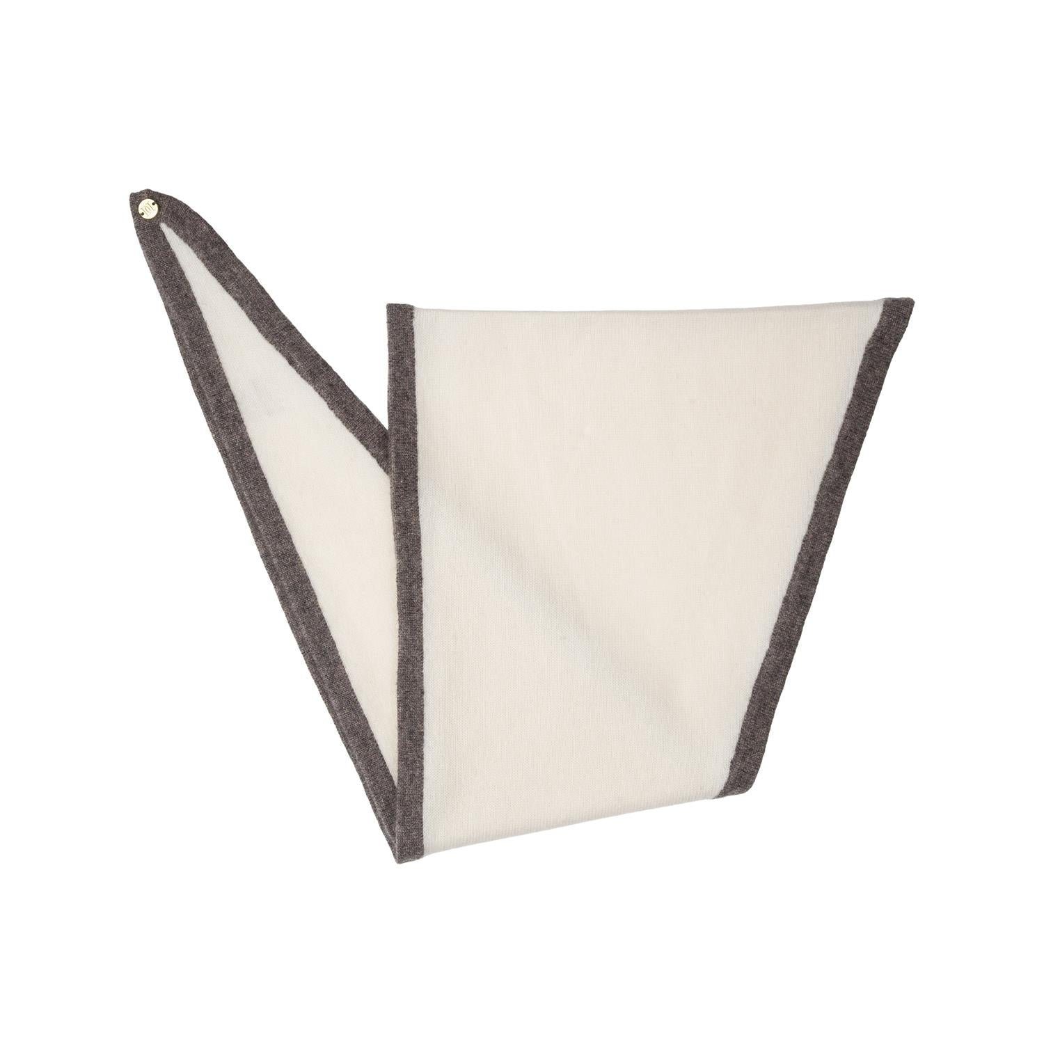 Cashmere Scarf Off White w/ Taupe Melange