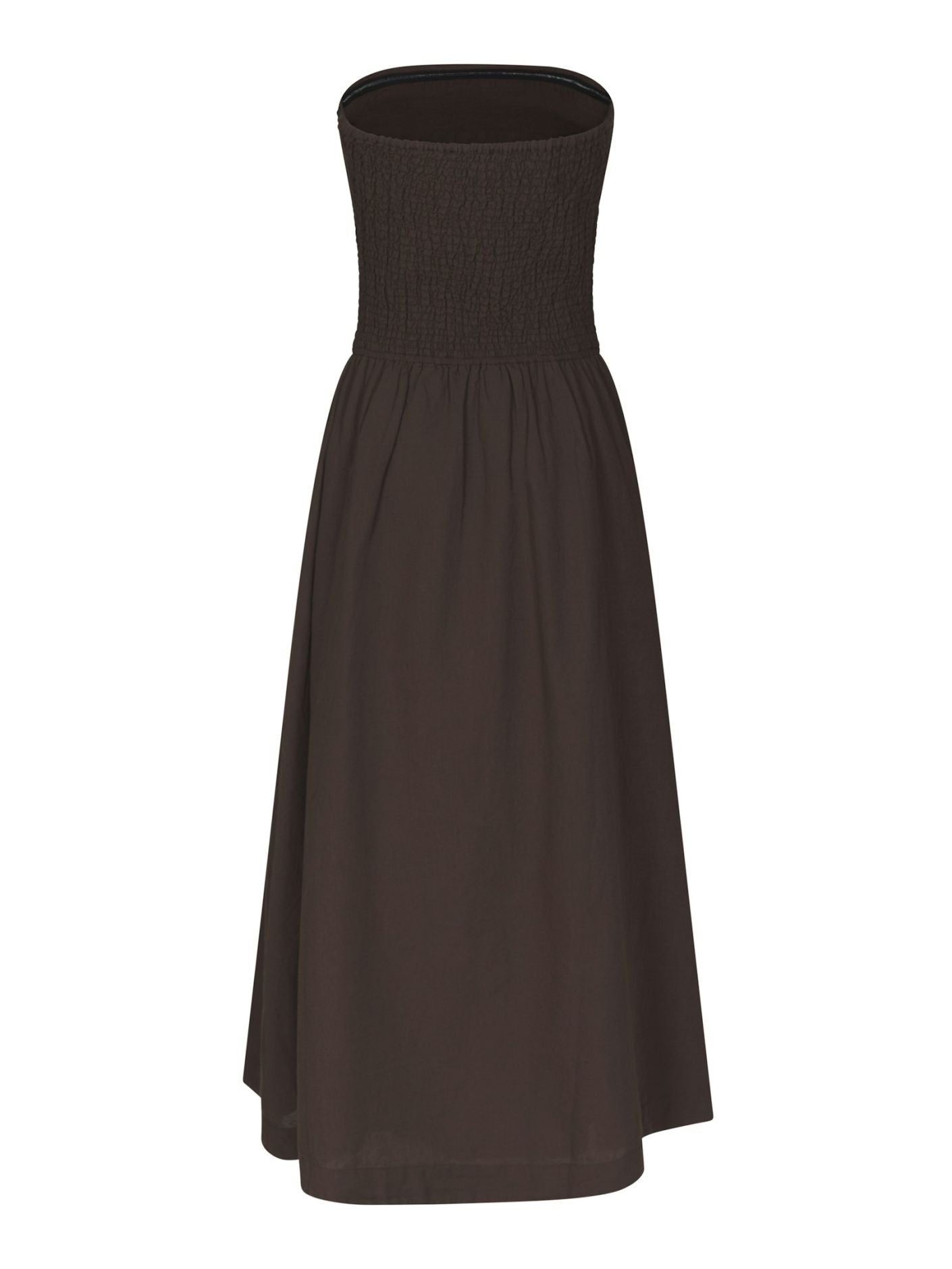 Kima Linen Dress Dark Brown