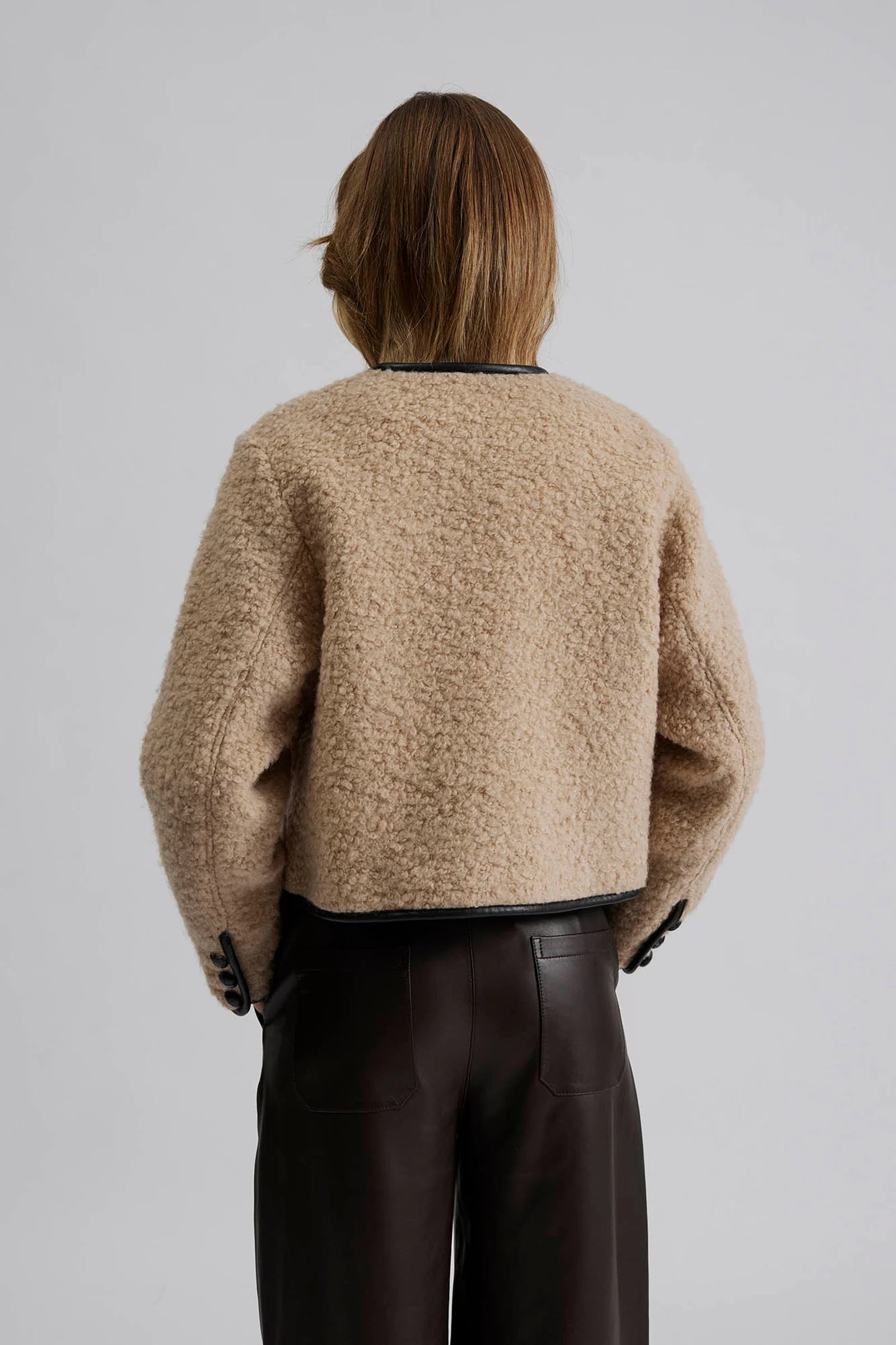 Nylah Wool Blend Jacket Beige