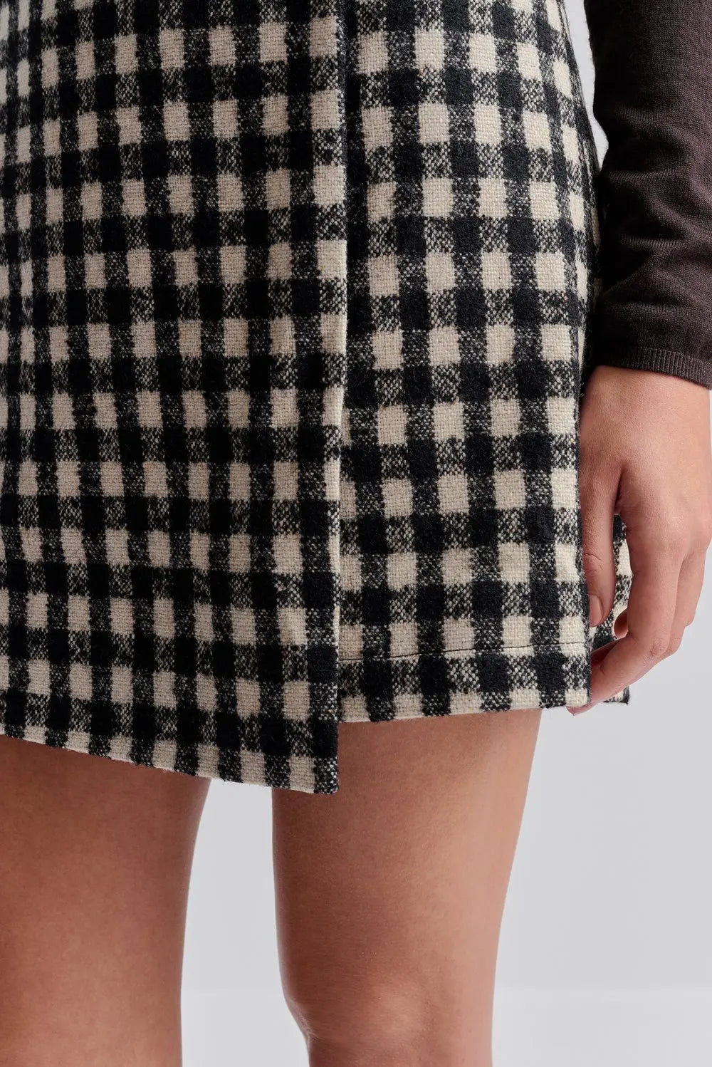 Farrah Boucle Mini Skirt Black Checks