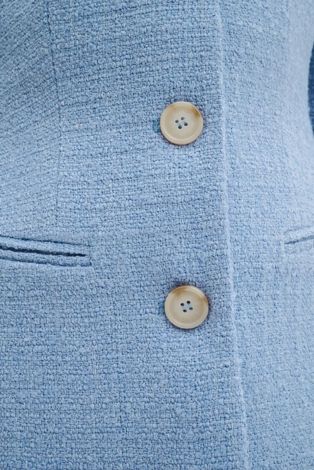 Carol Fitted Round Neck Blazer Sky