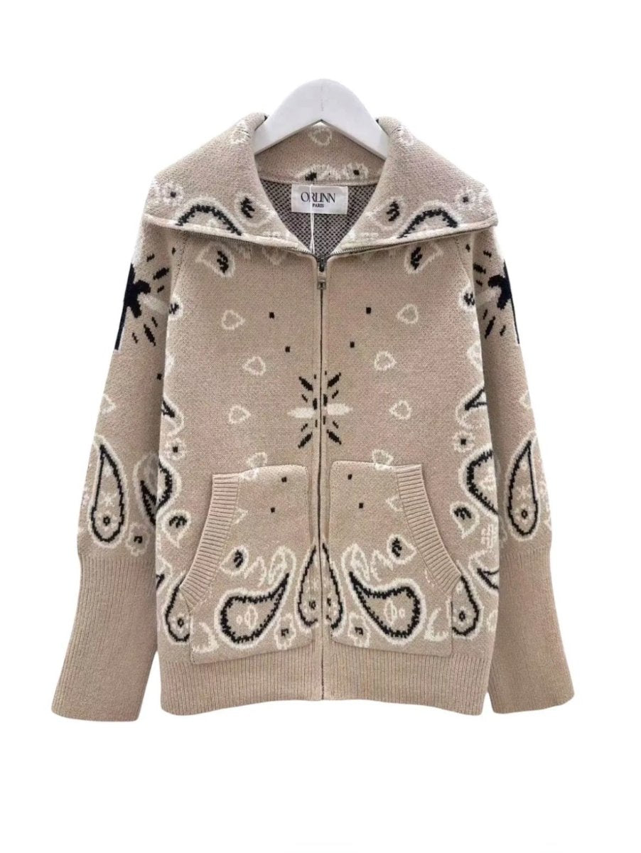 Paisley Jacket Zip Beige
