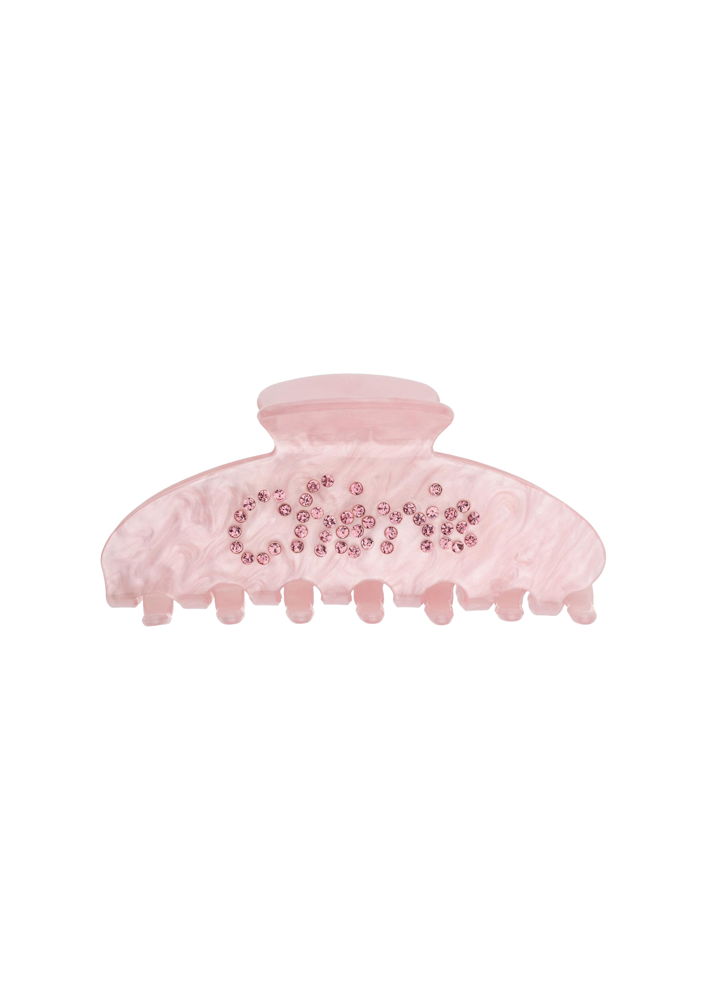 Text Hair Claw "Cherie" Pale Rose with Pale Rose