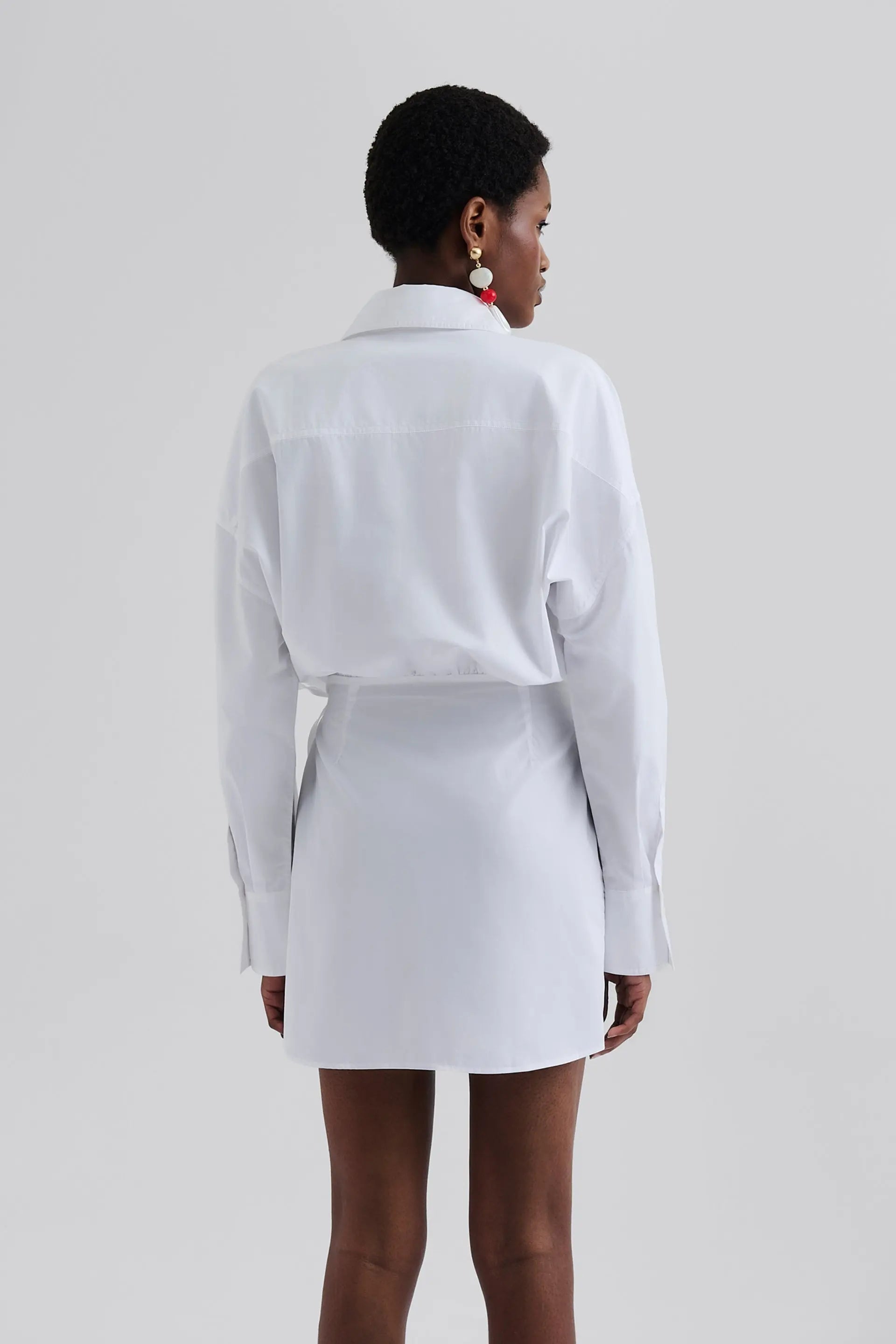 Portea Wrapped Shirt Dress White