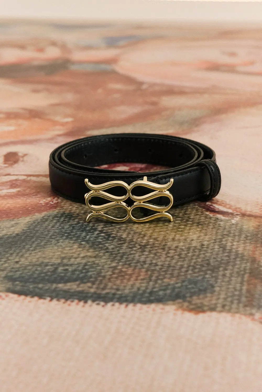 Monogram Leather Belt Black