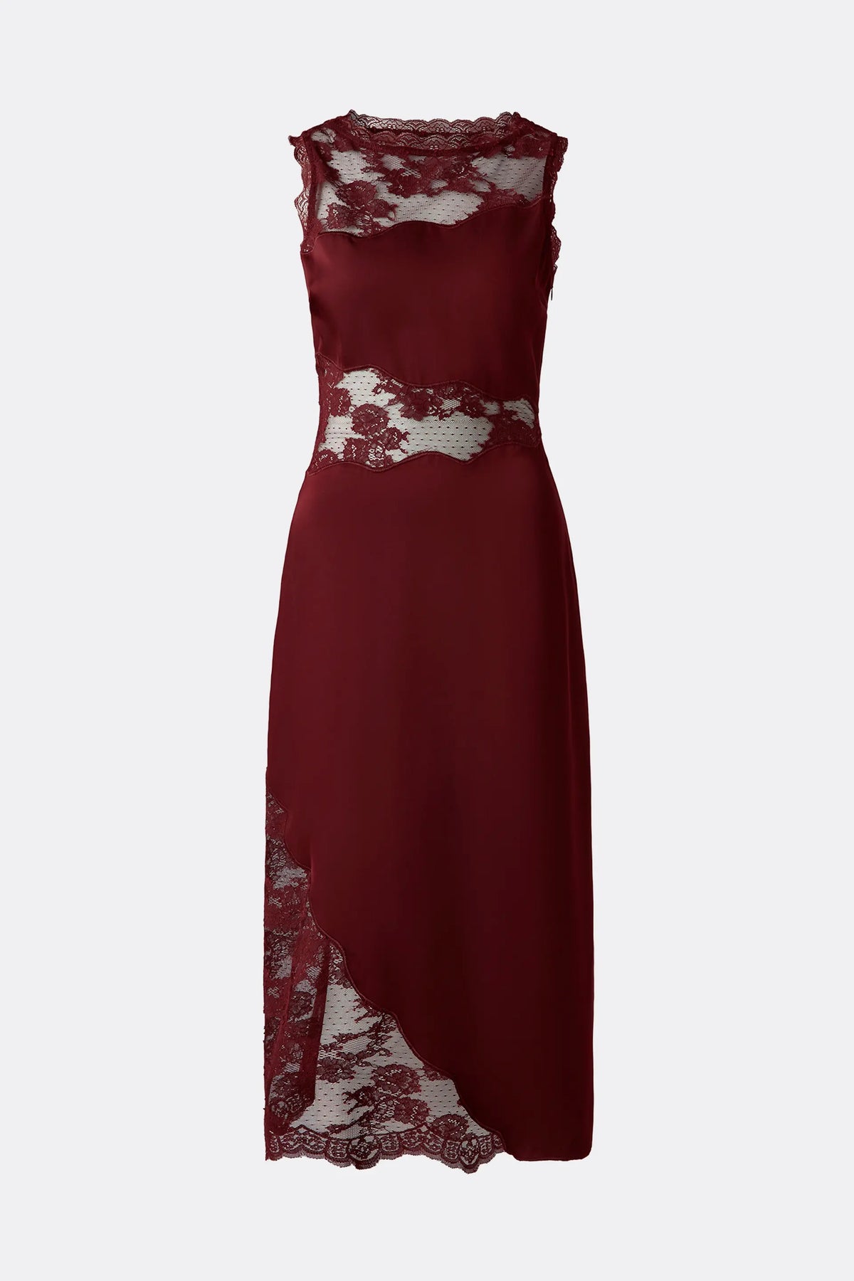 Desire Lace Trimmed Cut Out Midi Dress Ruby