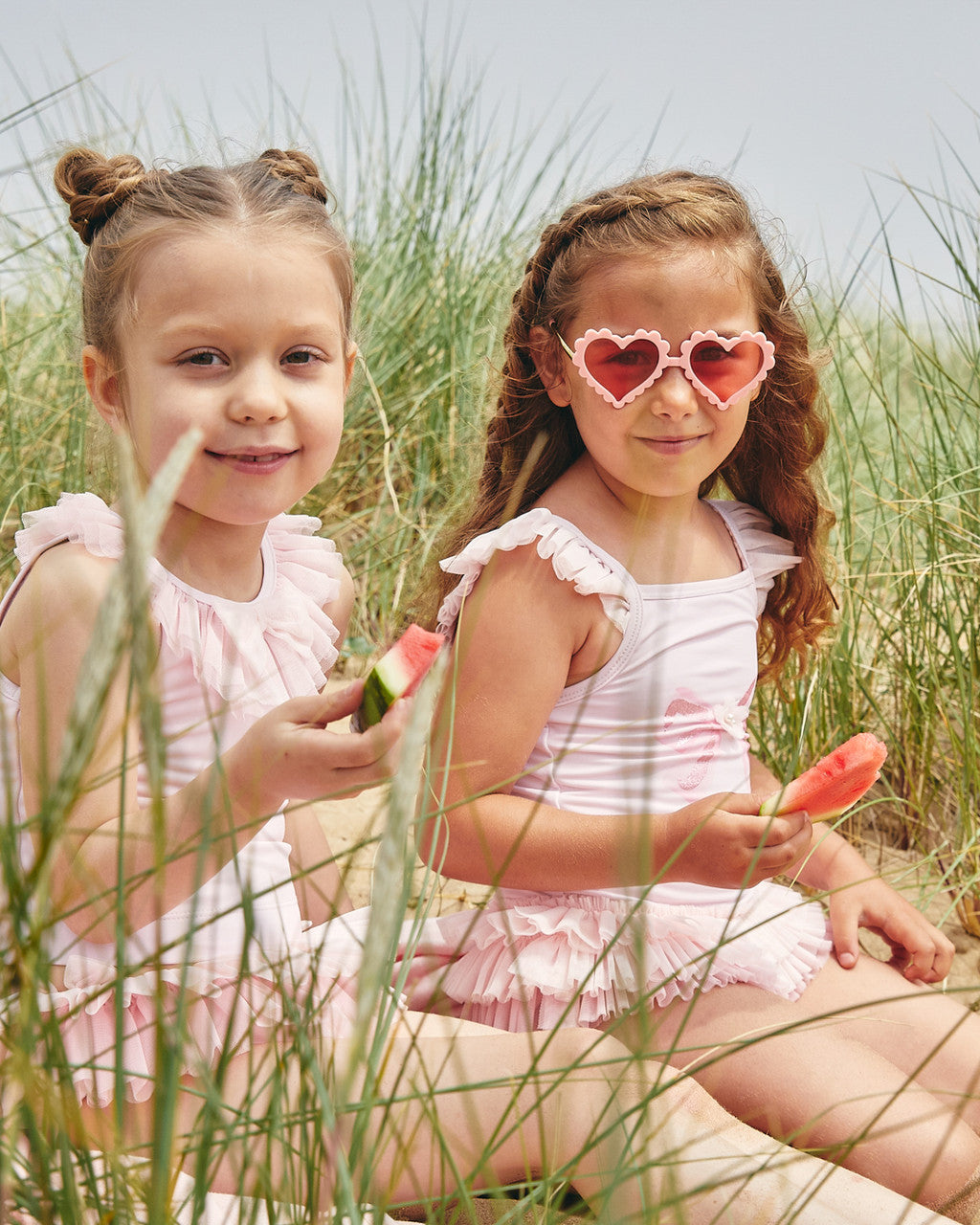 Tulle-Trimmed Swimsuit Pink