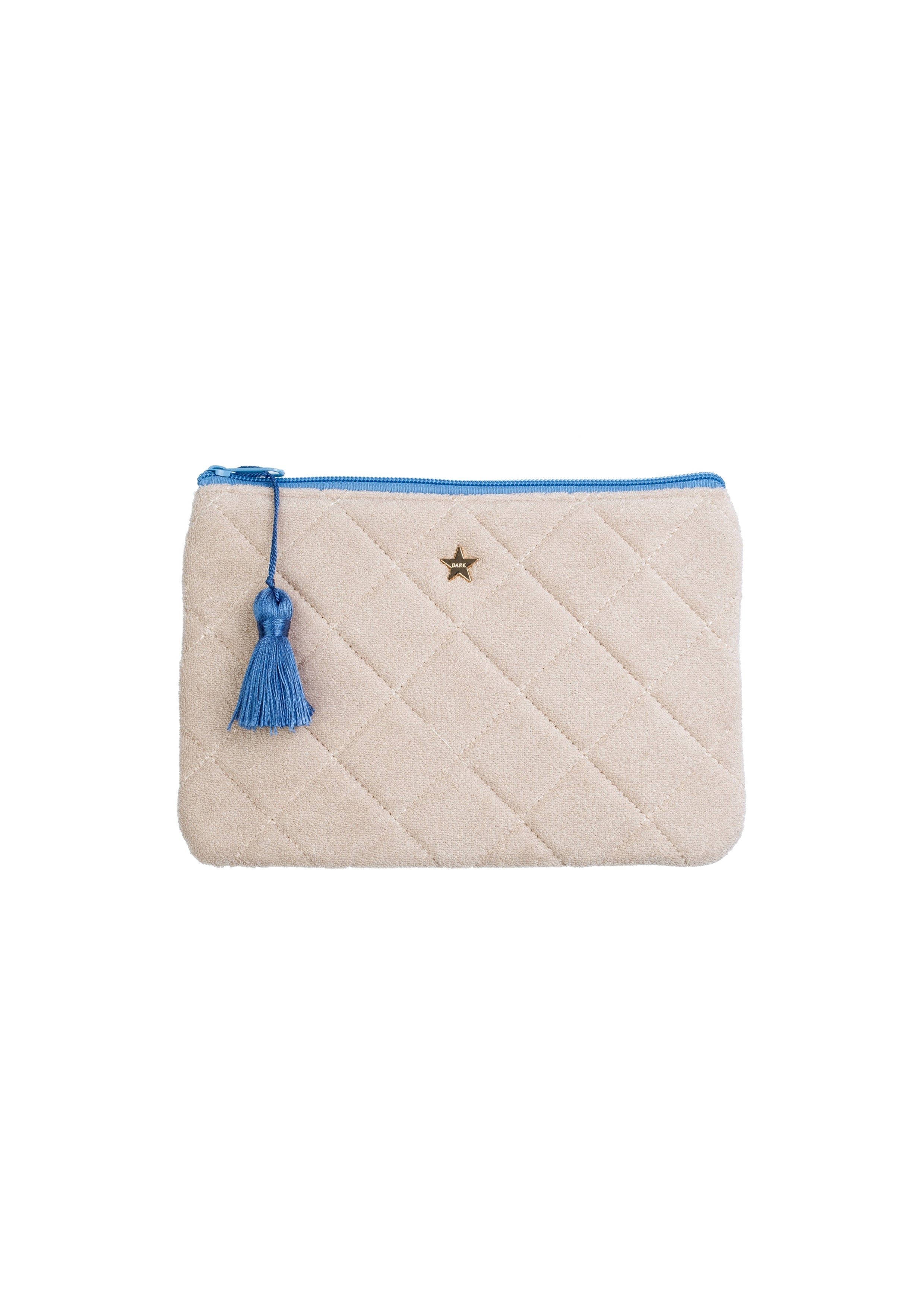 TERRY QUILTED MINI POUCH SAND W/IBIZA BLUE TERRY QUILTED MINI POUCH SAND W/IBIZA BLUE