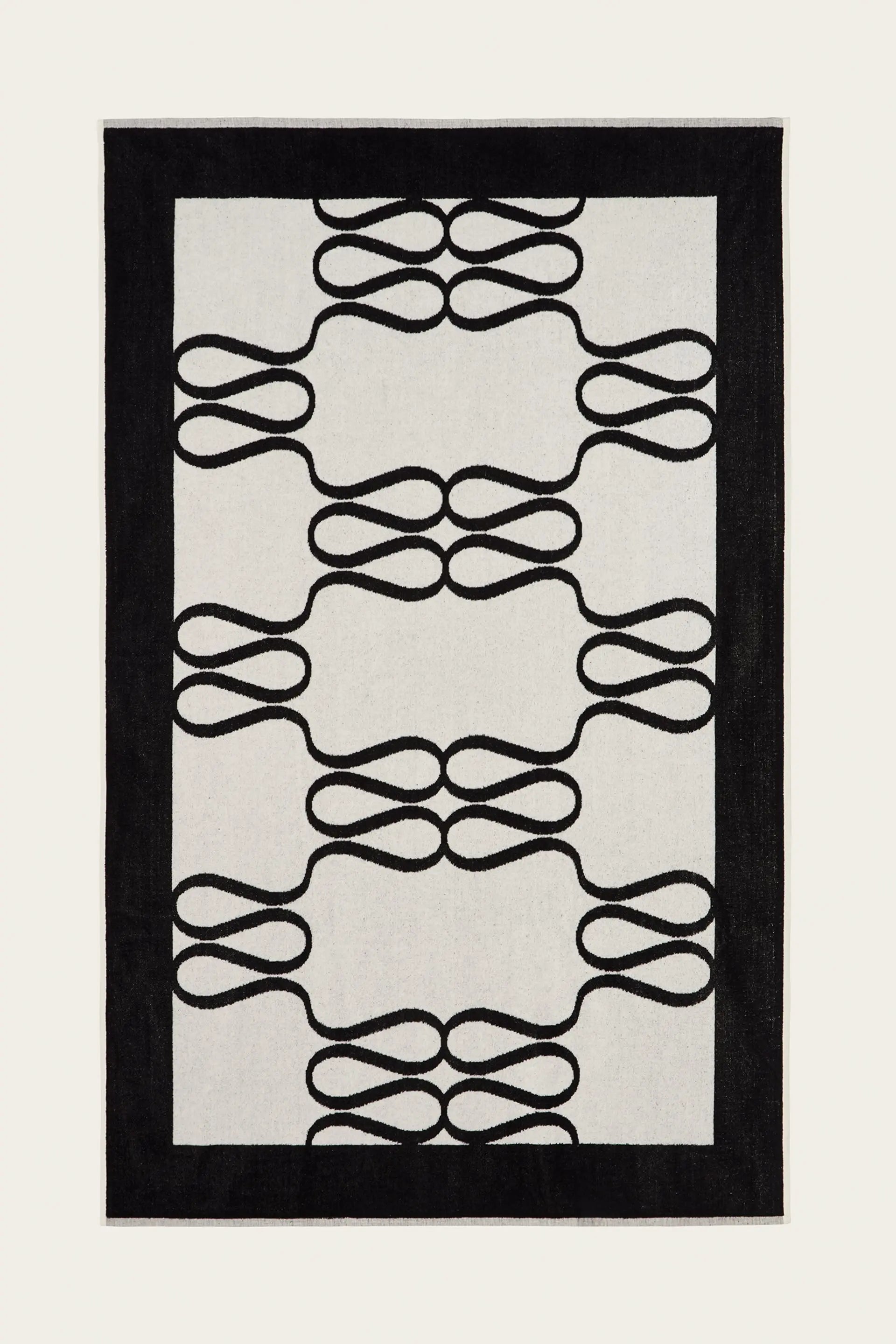 Monogram Jacquard Beach Towel Black