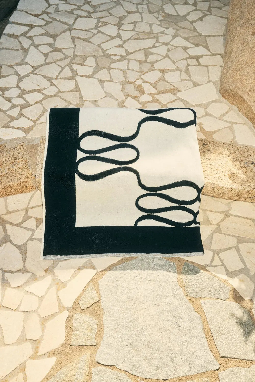Monogram Jacquard Beach Towel Black