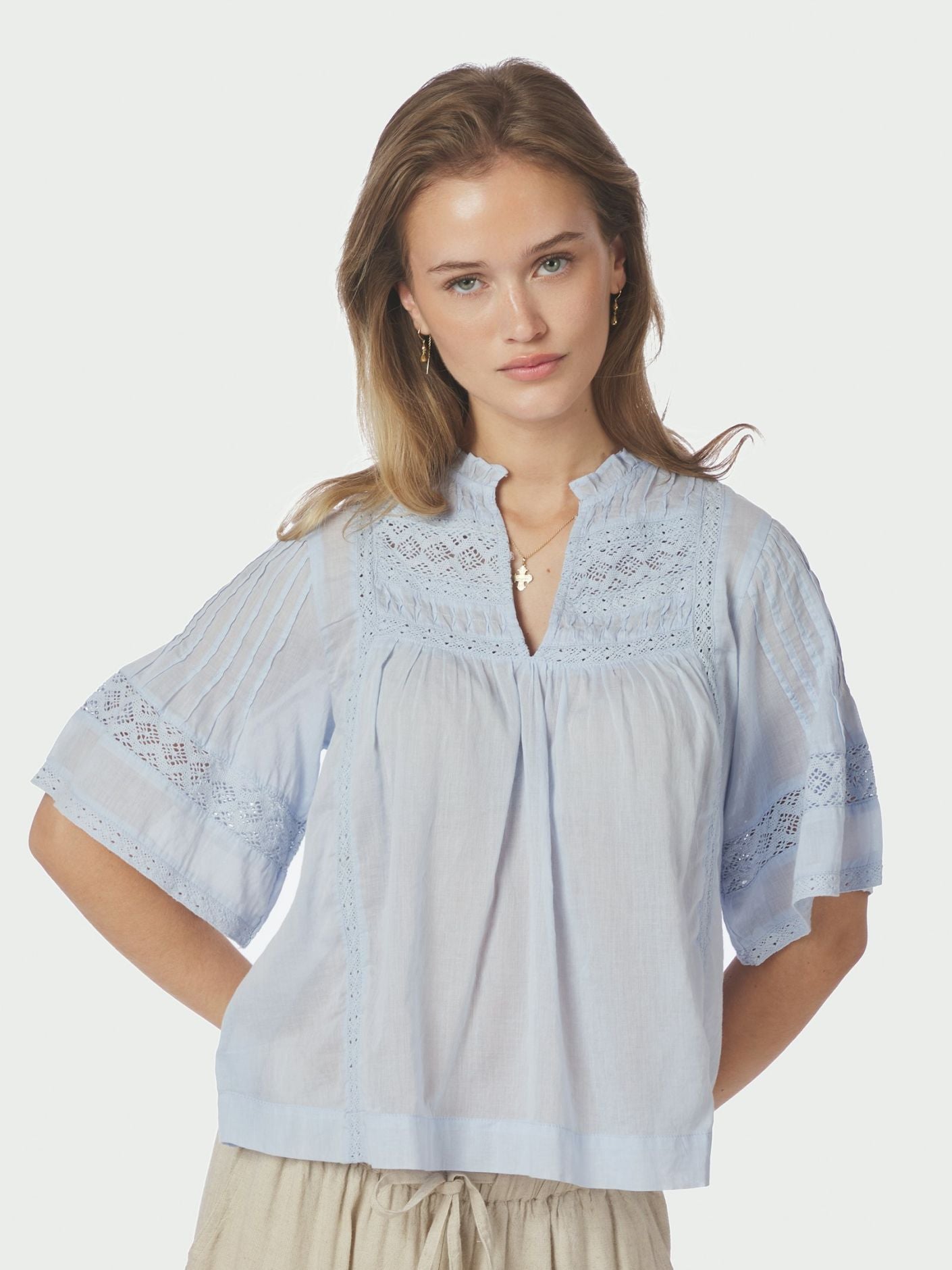 Siama S Voile Blouse Light Blue