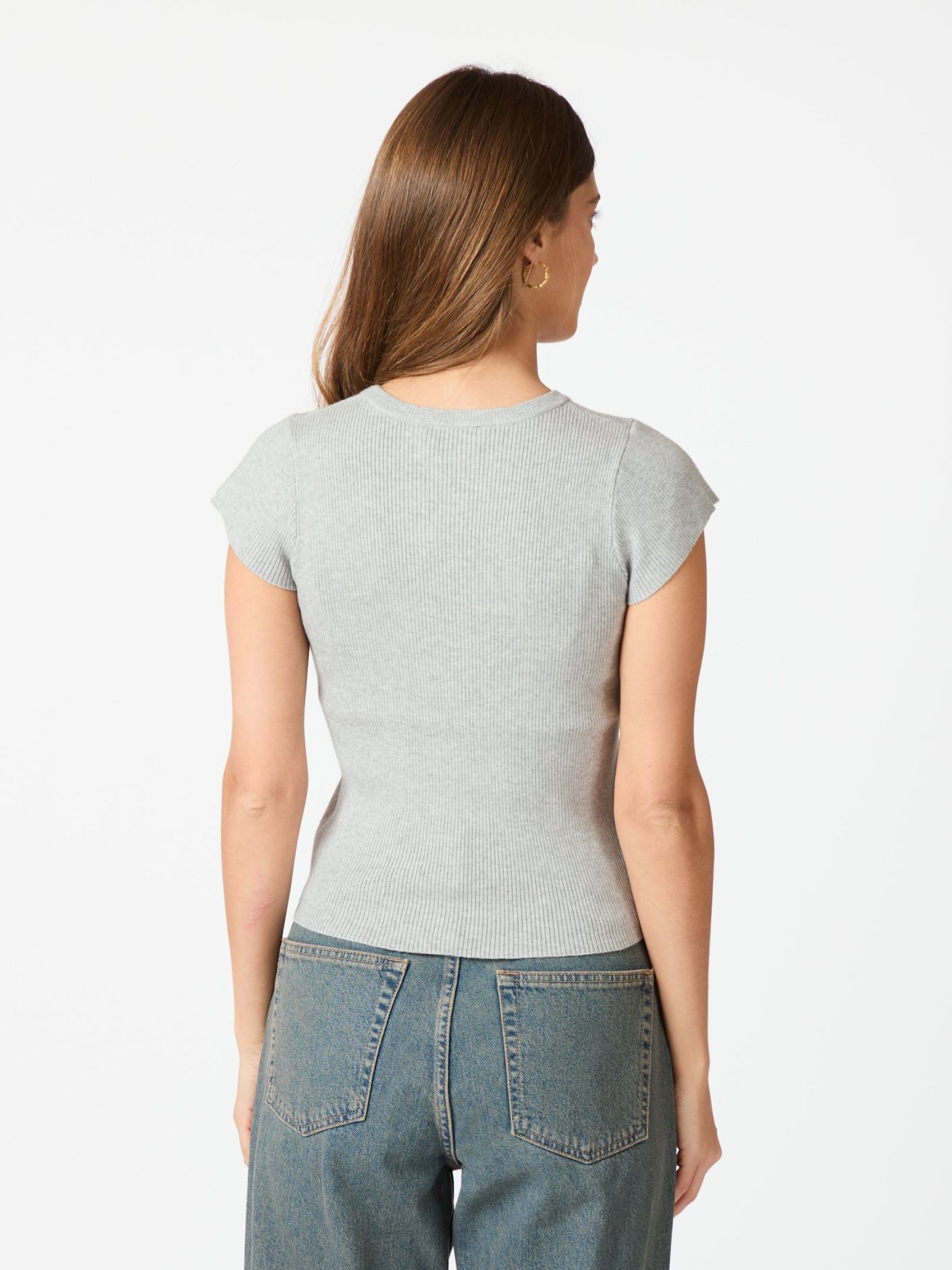 Tirra Knit Tee Light Grey