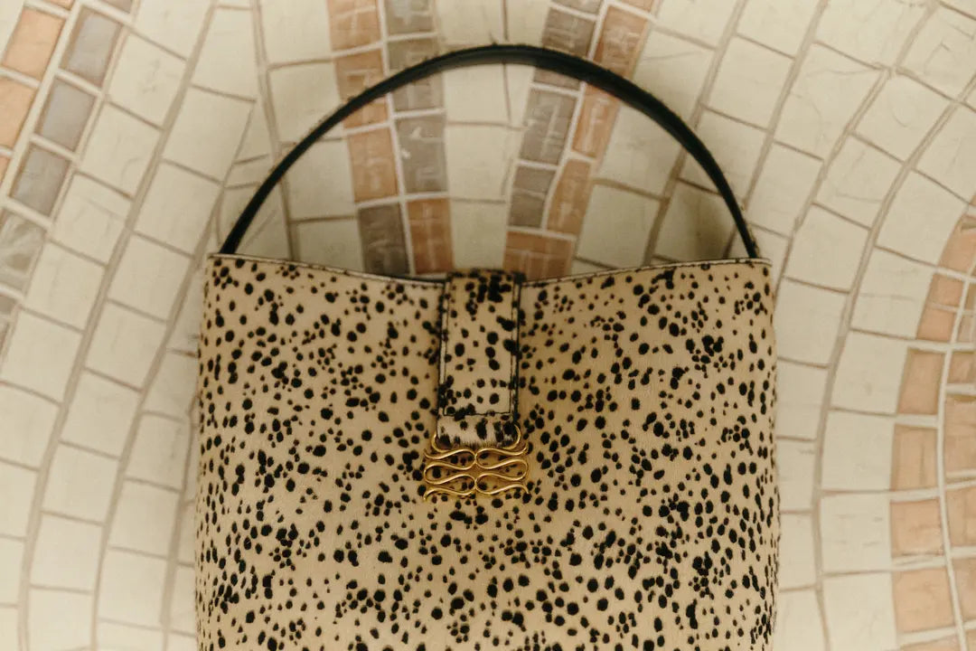 Monogram Leather Bucket Bag Shaded Dot