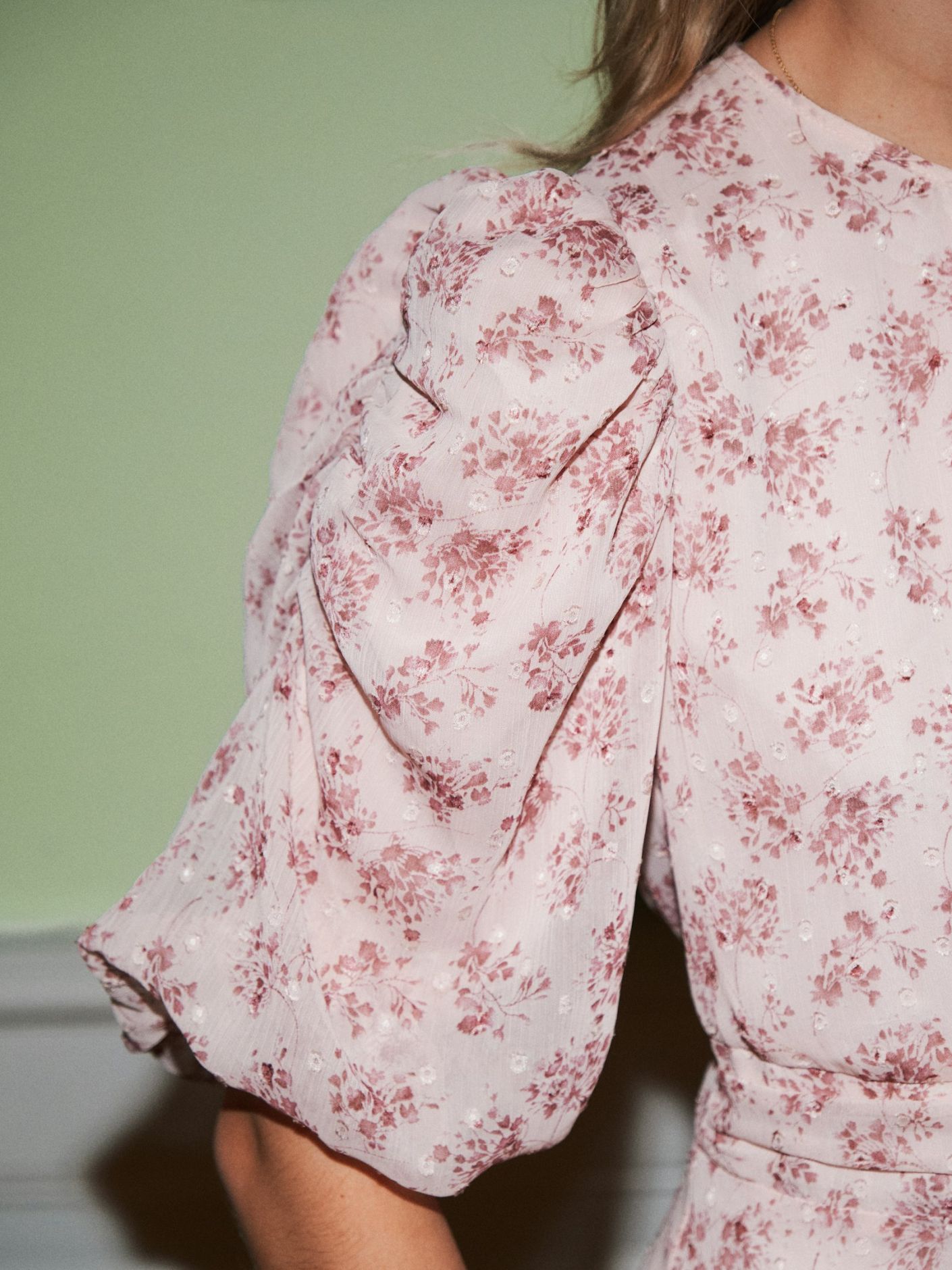 Kikka Chiffon Flower Dress Rose