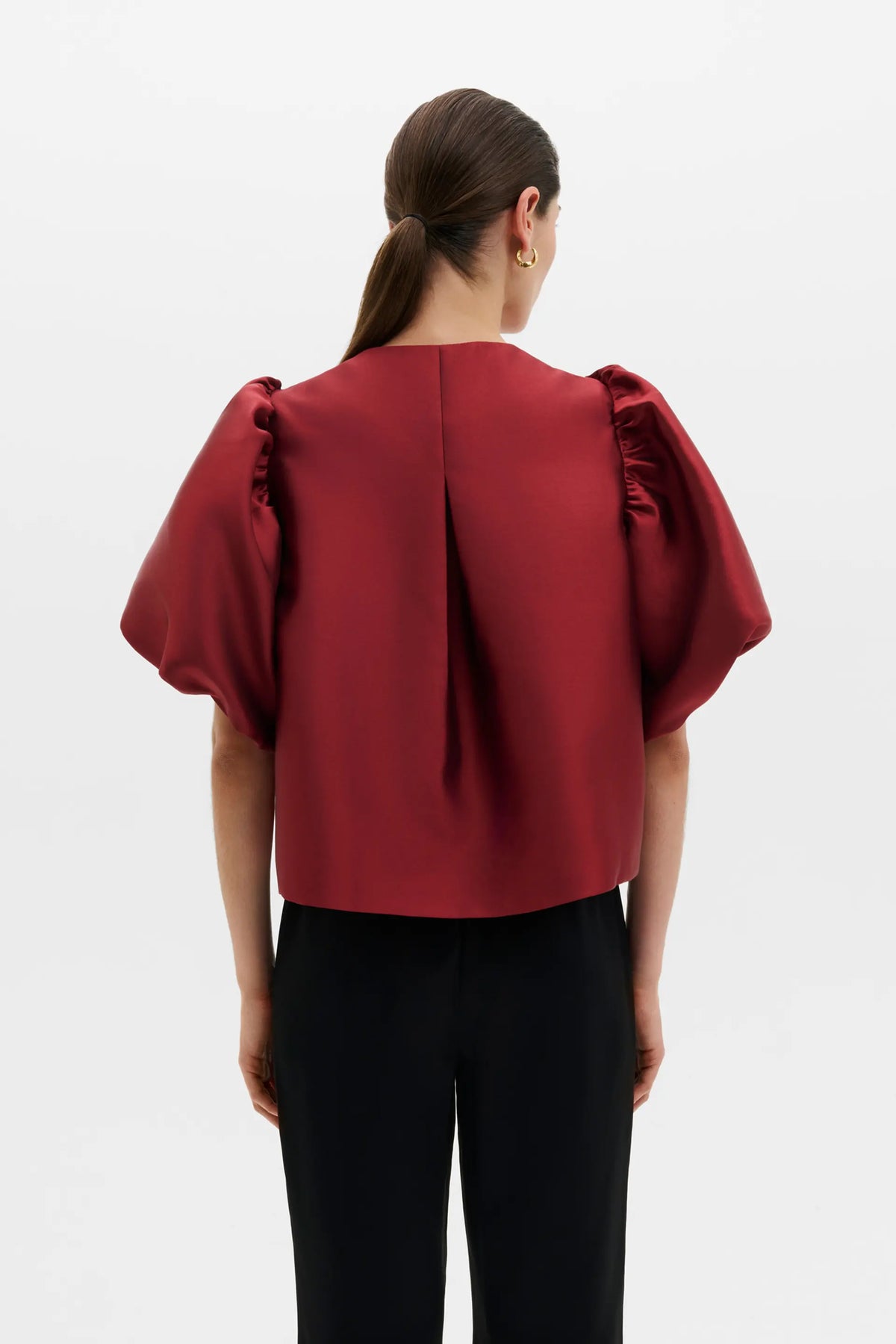 Cleo Pouf Sleeve Blouse Ruby