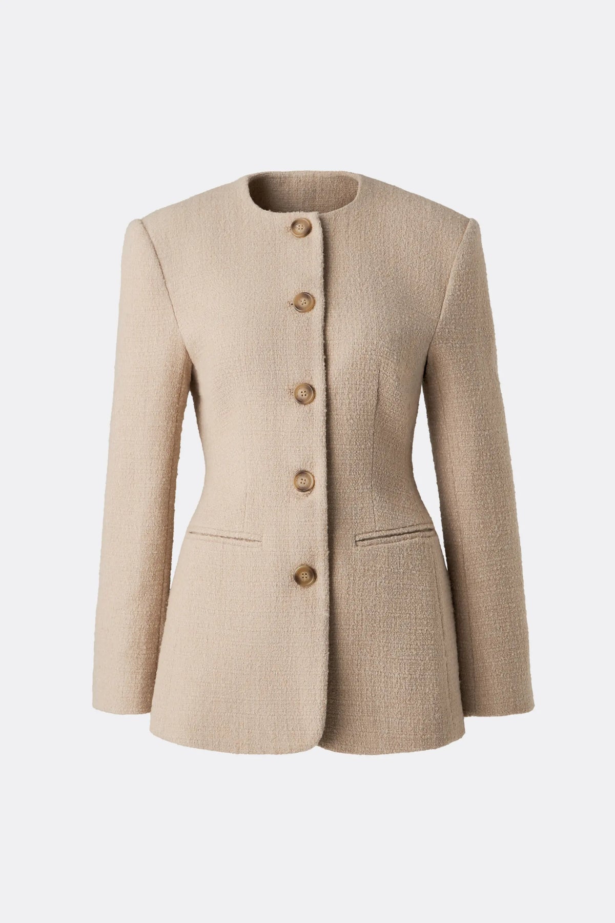 Carol Fitted Boucle Blazer Champagne