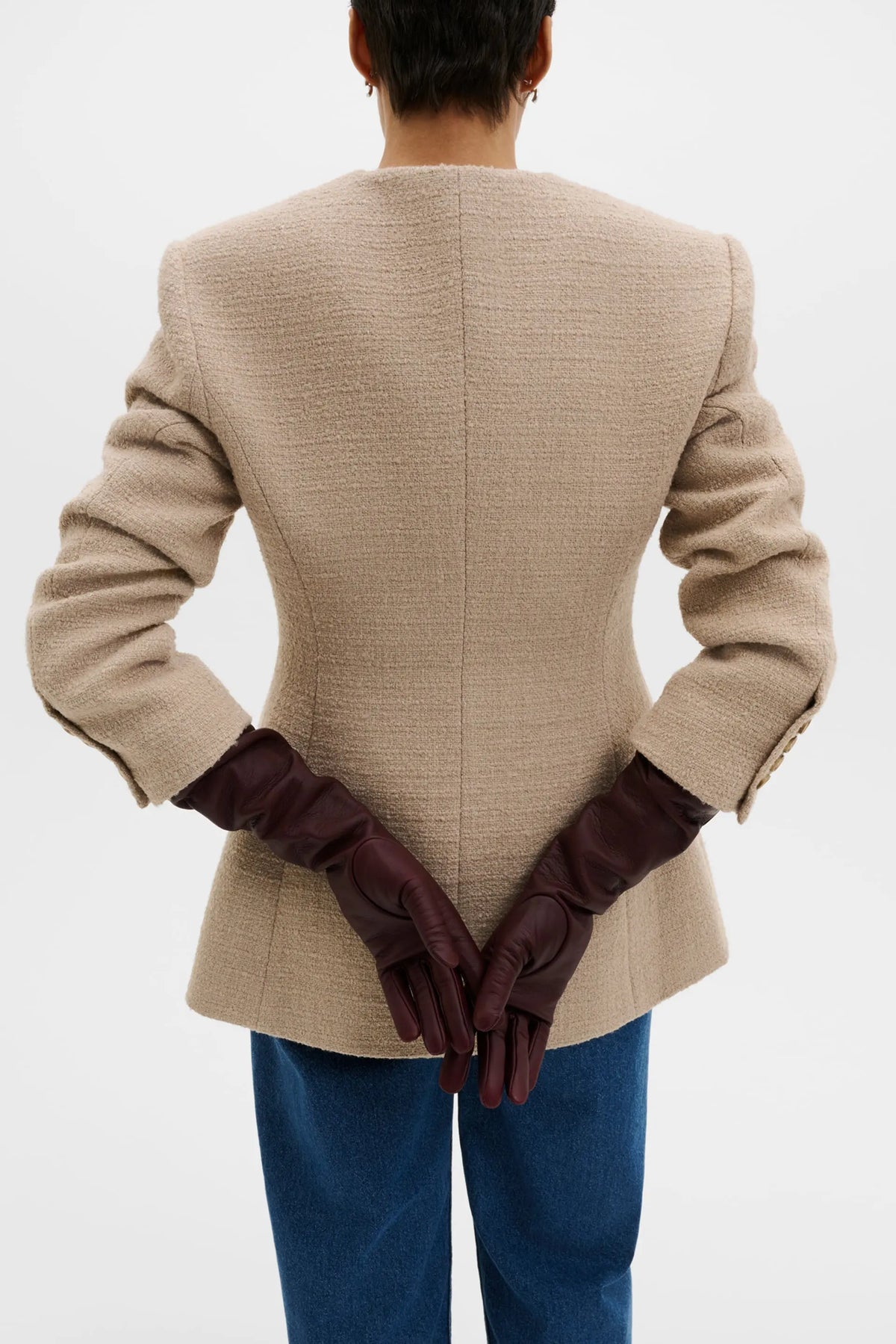 Carol Fitted Boucle Blazer Champagne