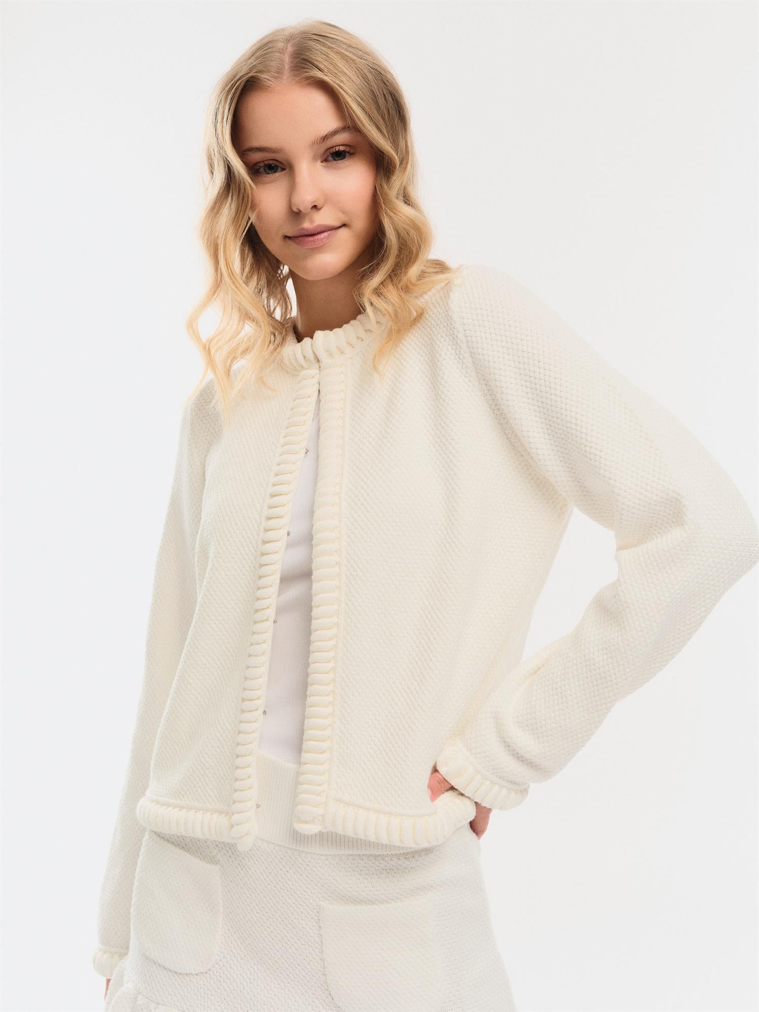 Claire Cotton Cardigan White