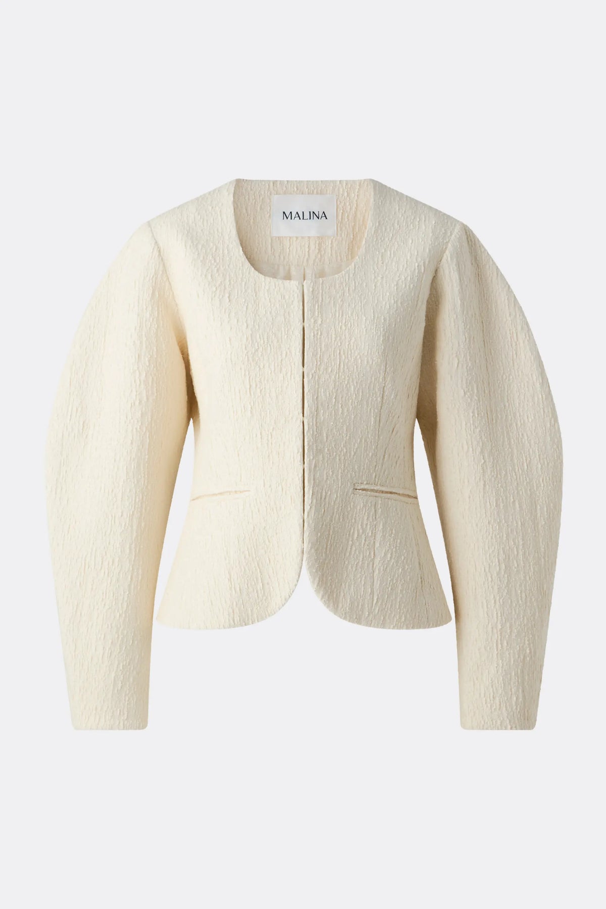 Amanda U-Neck Boucle Blazer Pearl