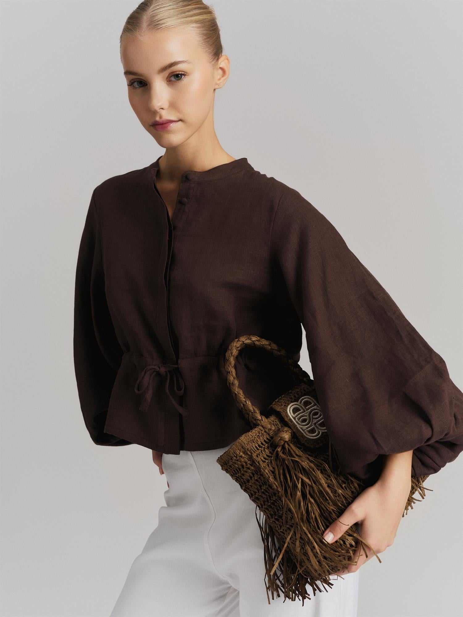 Sigrid Straw Bag Brown
