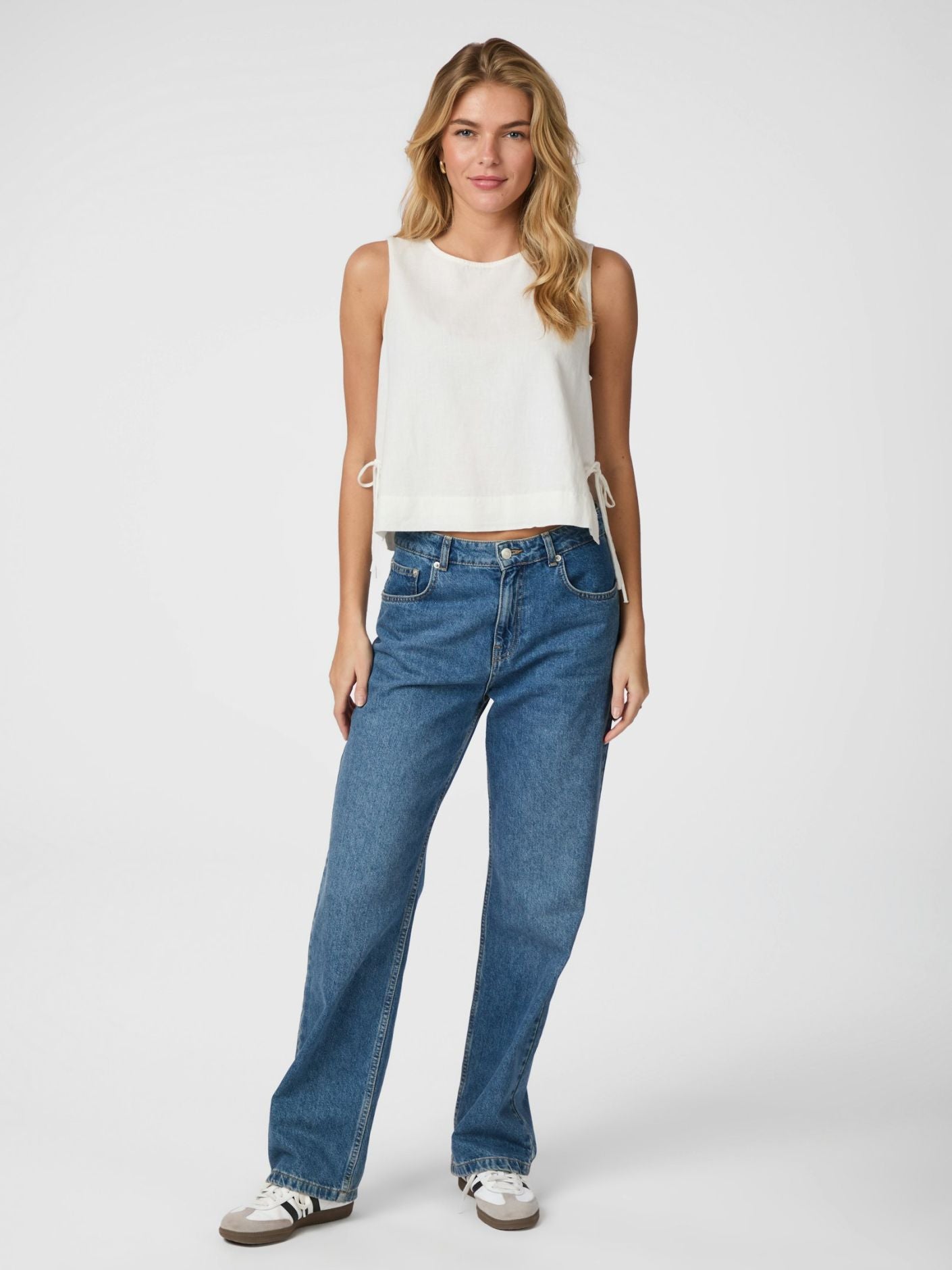 Svetlana Linen Top Hvit