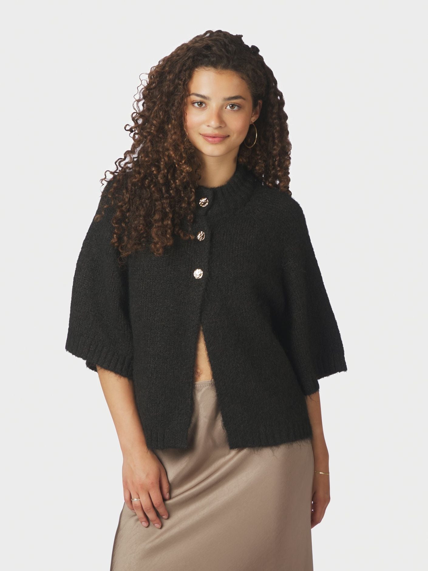 Benuta Fluffy Knit Cardigan Dark Brown