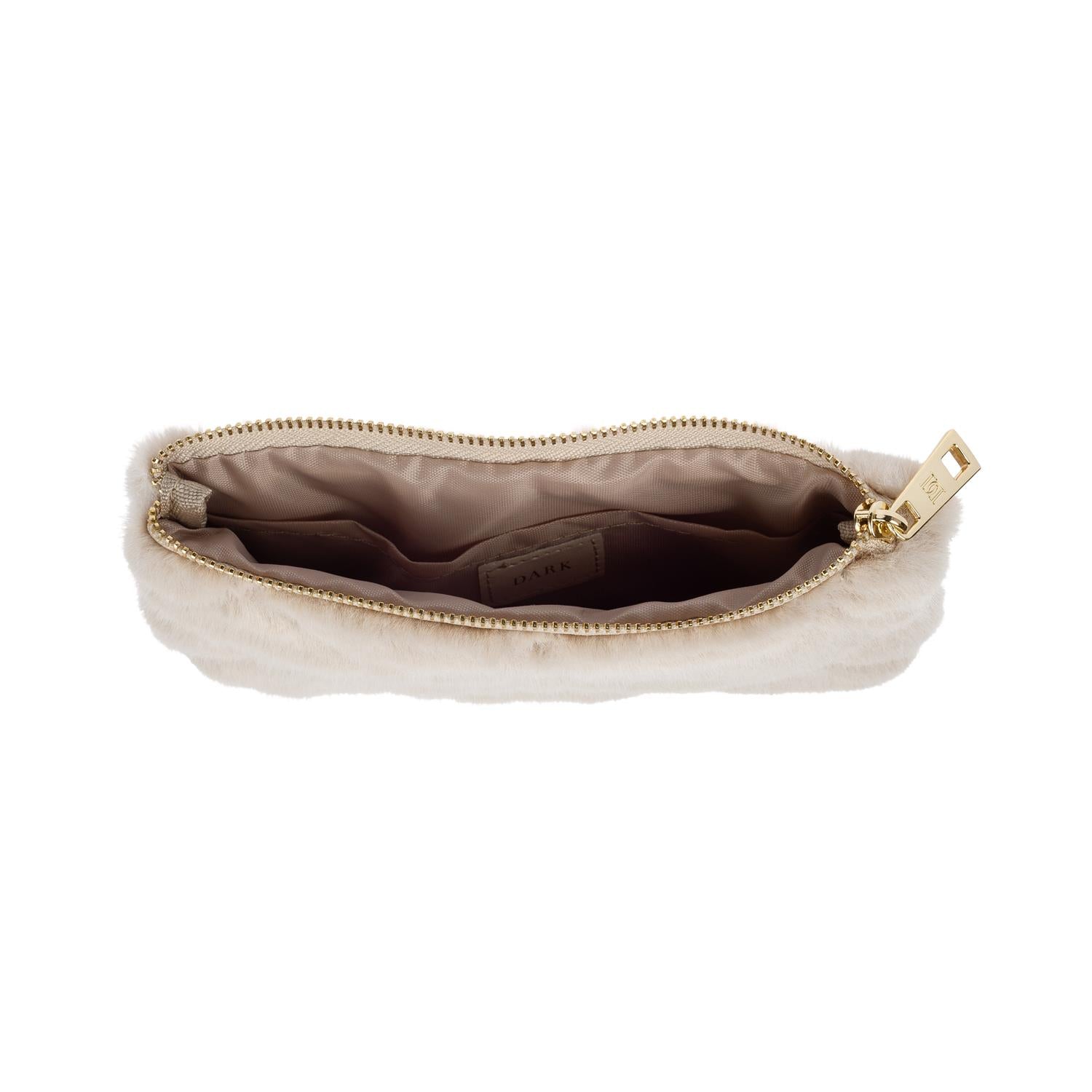 FauxFur Quilted Midi Pouch Sand