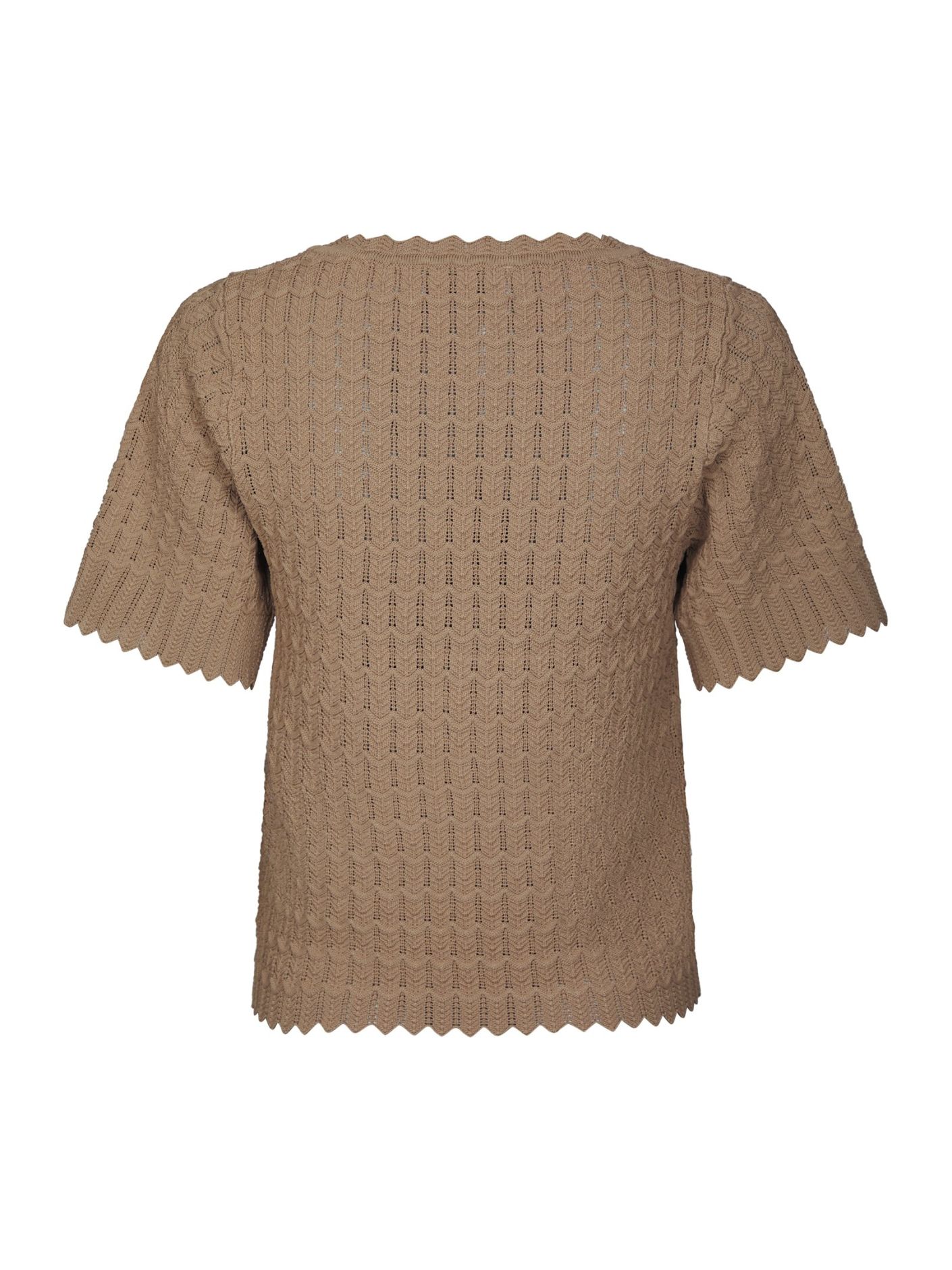 Meiko Fine Crochet Blouse Taupe