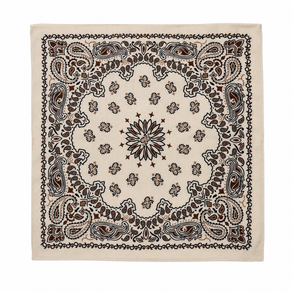 Large Paisley Scarf Ecru